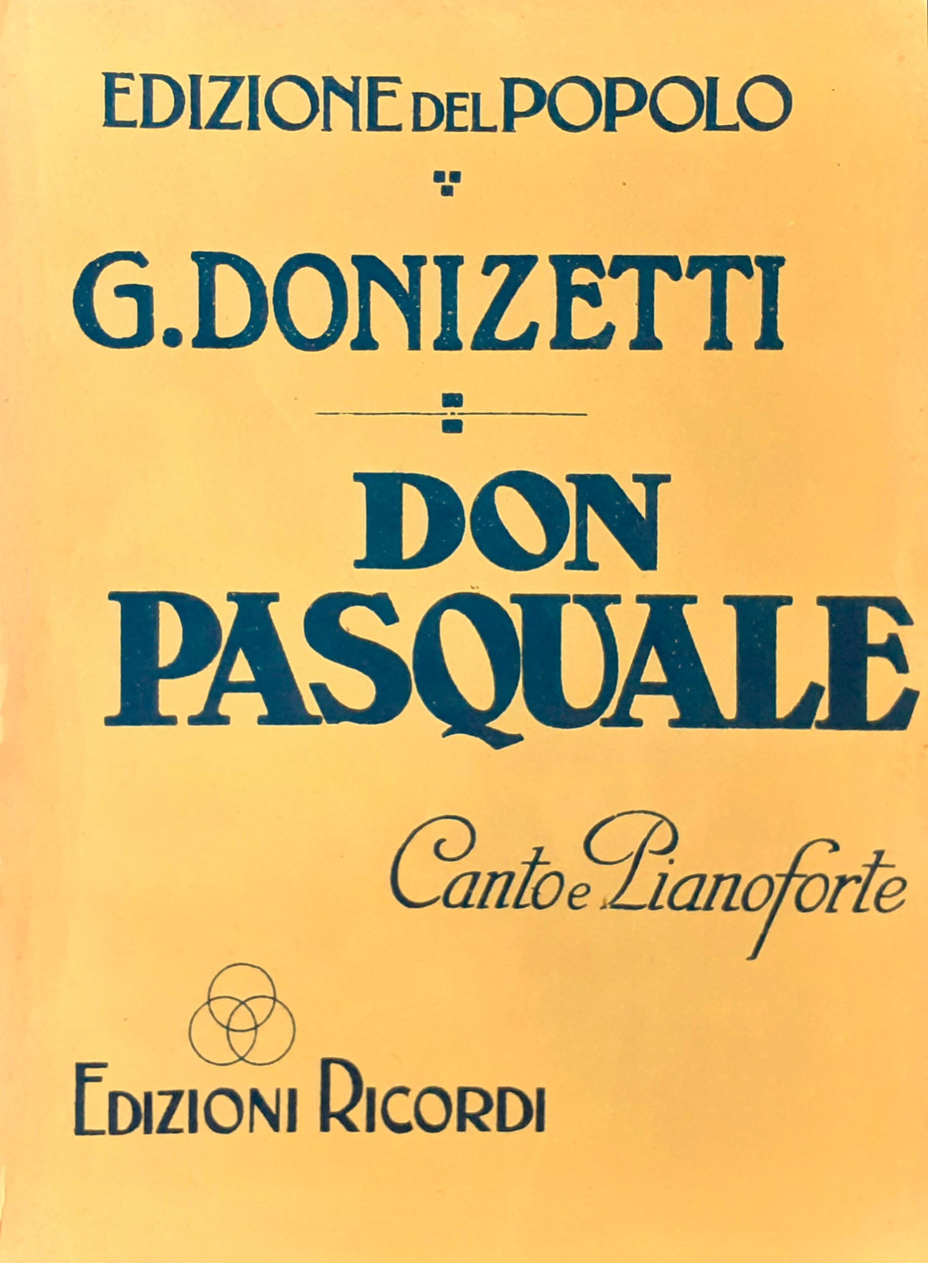 G. Donizetti spartito completo Don Giovanni Ricordi 1914 Edizione del …