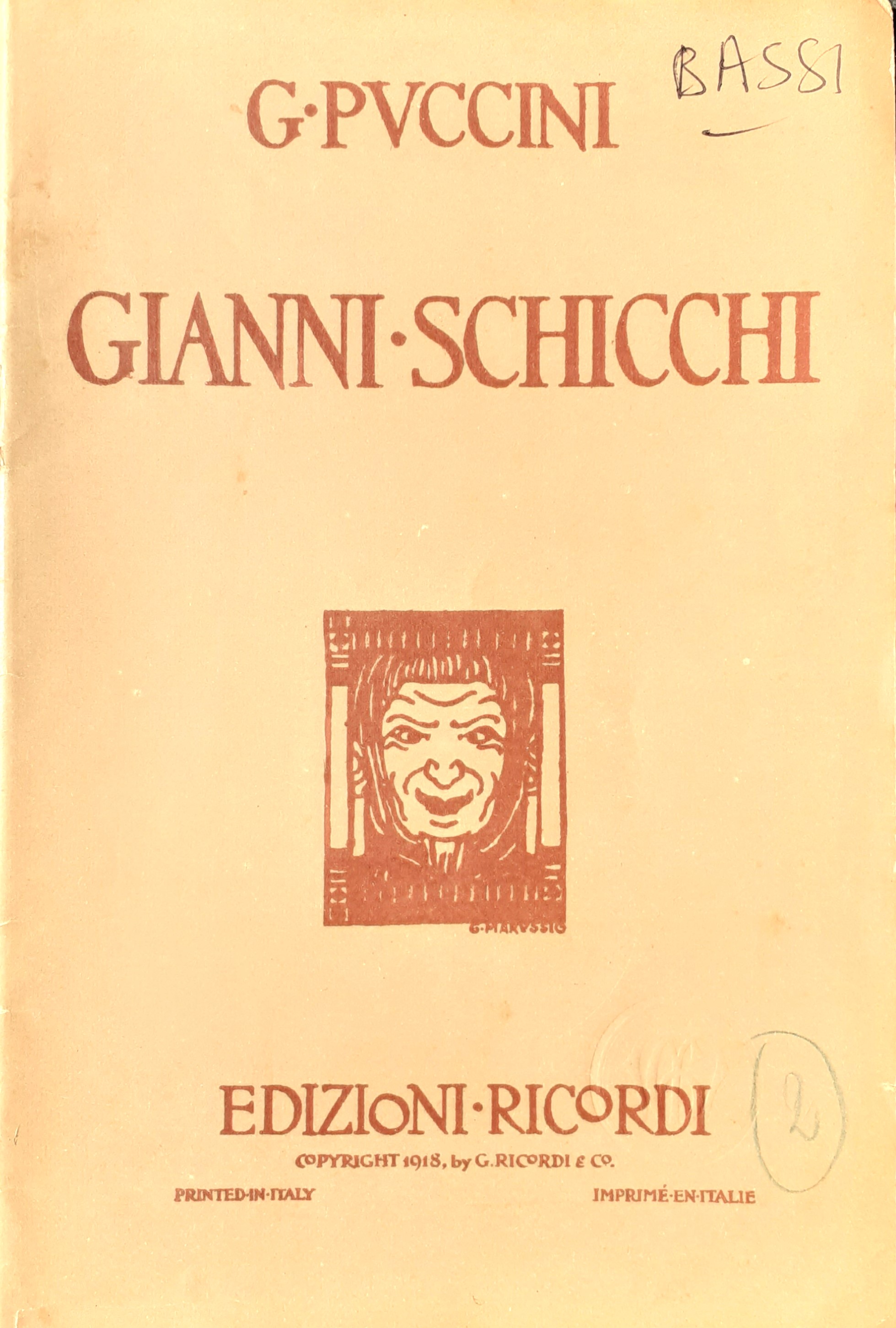 Gianni-Schicchi Libretto Ricordi 1918