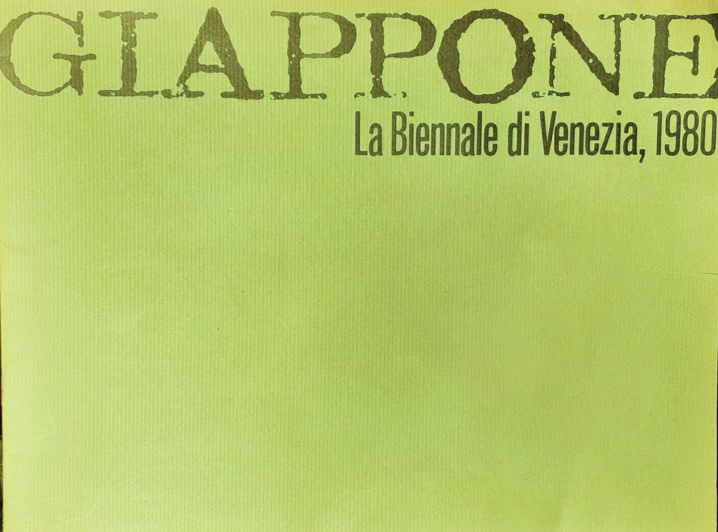 GIAPPONE "La Biennale di Venezia 1980"