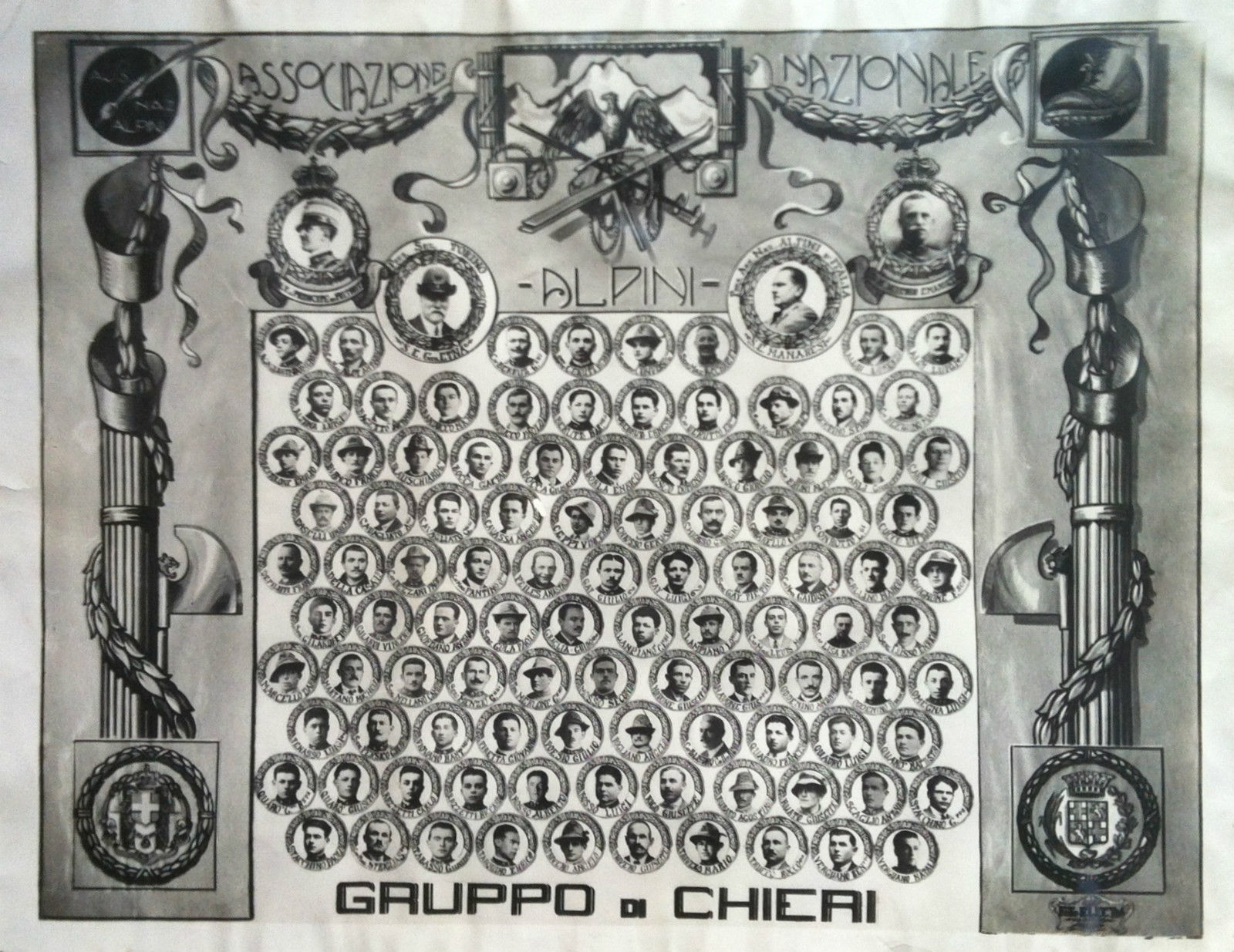 Grande fotografia associazione nazionale alpini Chieri anni '30