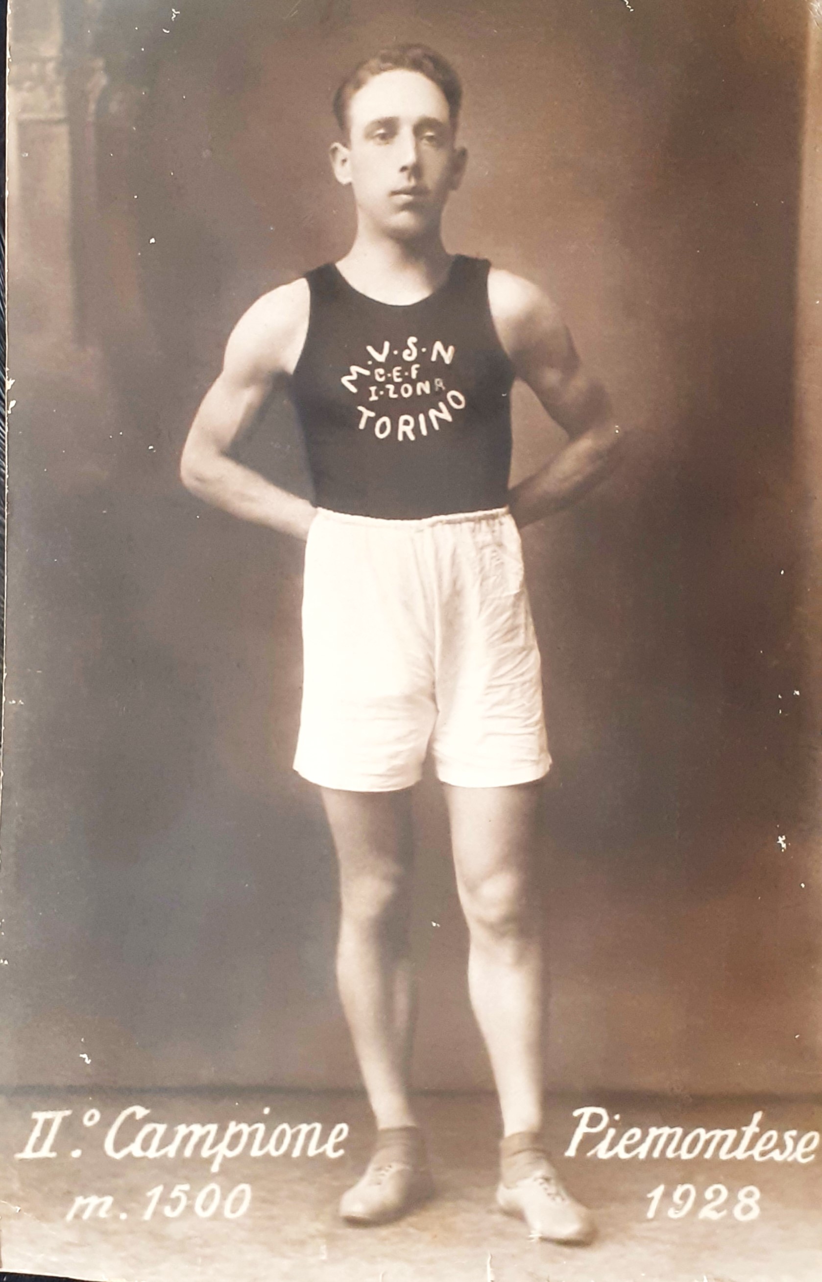 Grande fotografia originale II ^Campione Piemontese m. 1500 anno 1928