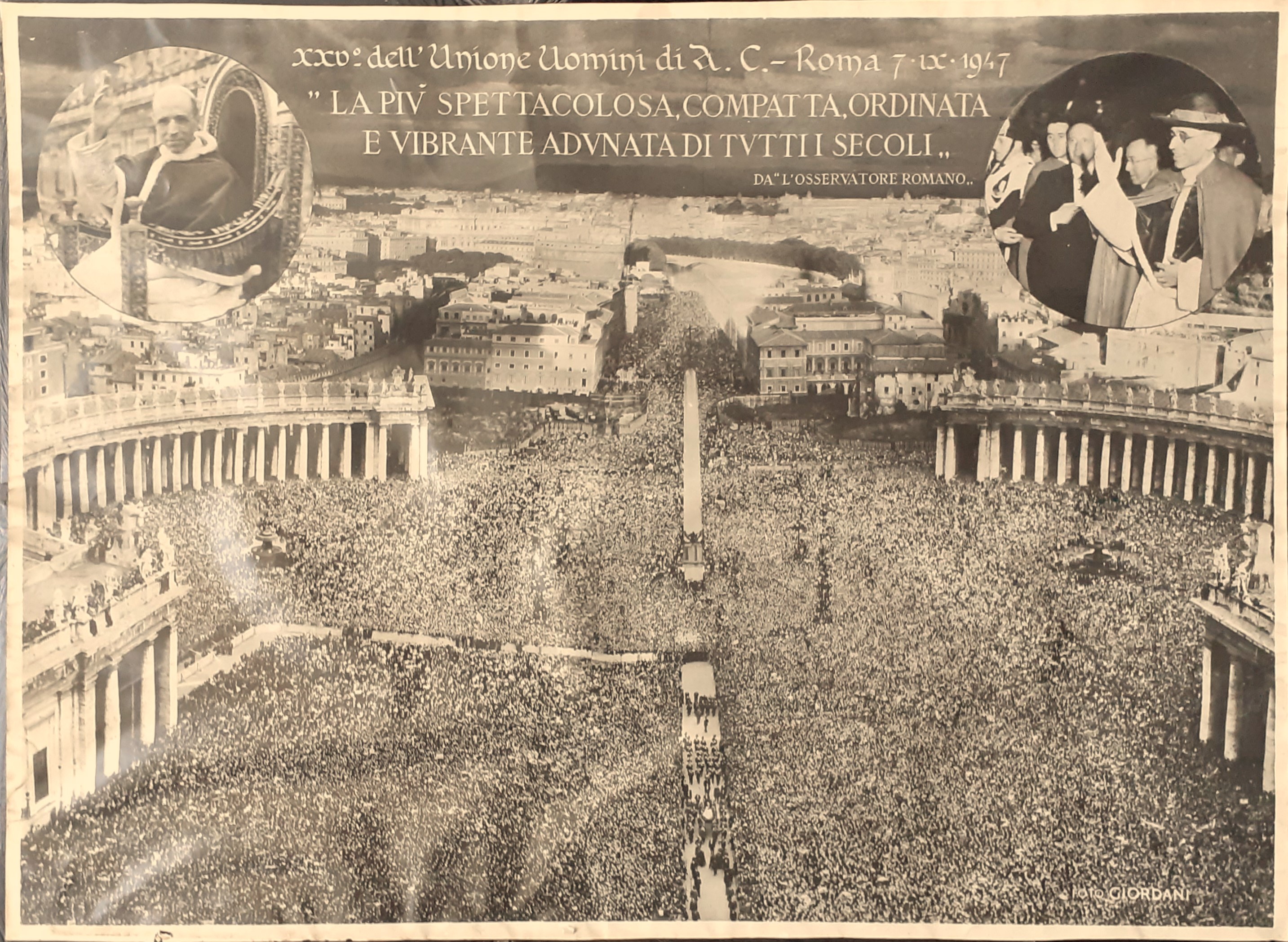 Grande fotografia ricordo XXV dell'Unione Uomini di A.C. Roma 7 …