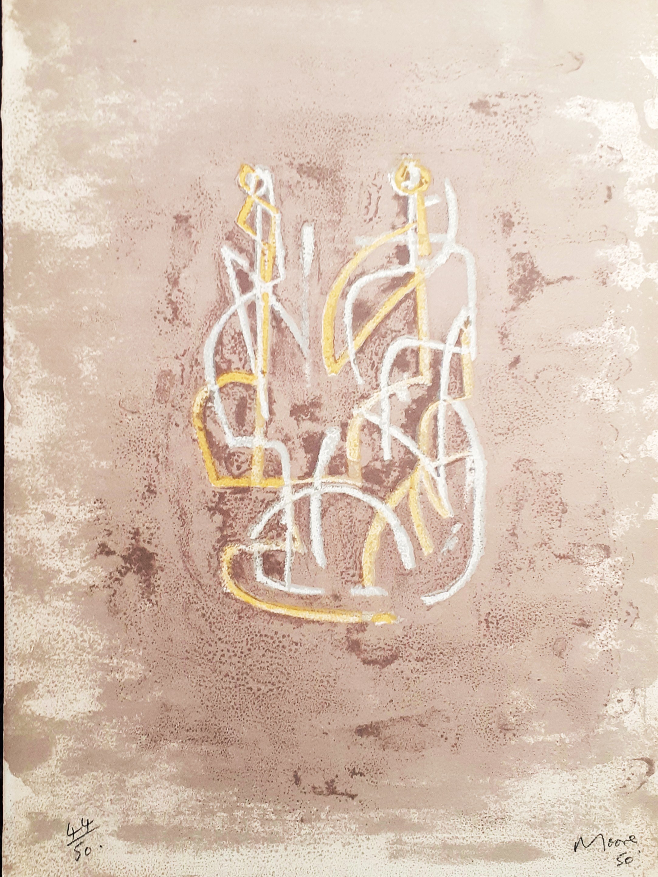 Henry Moore litografia originale 1950 tiratura 44/ 50 La Bussola …
