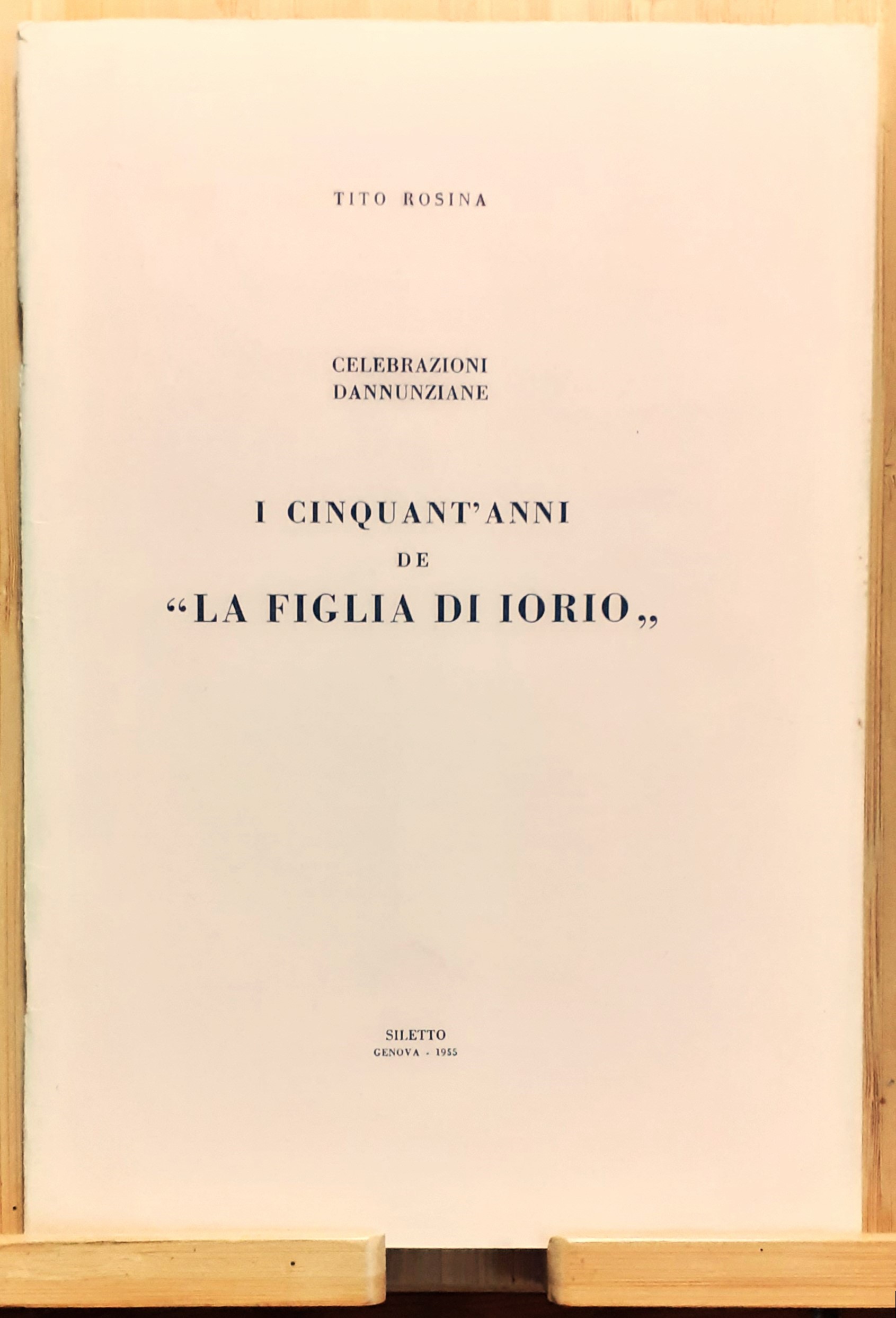 I cinquant'anni de "La figlia di Iorio" Siletto Genova con …
