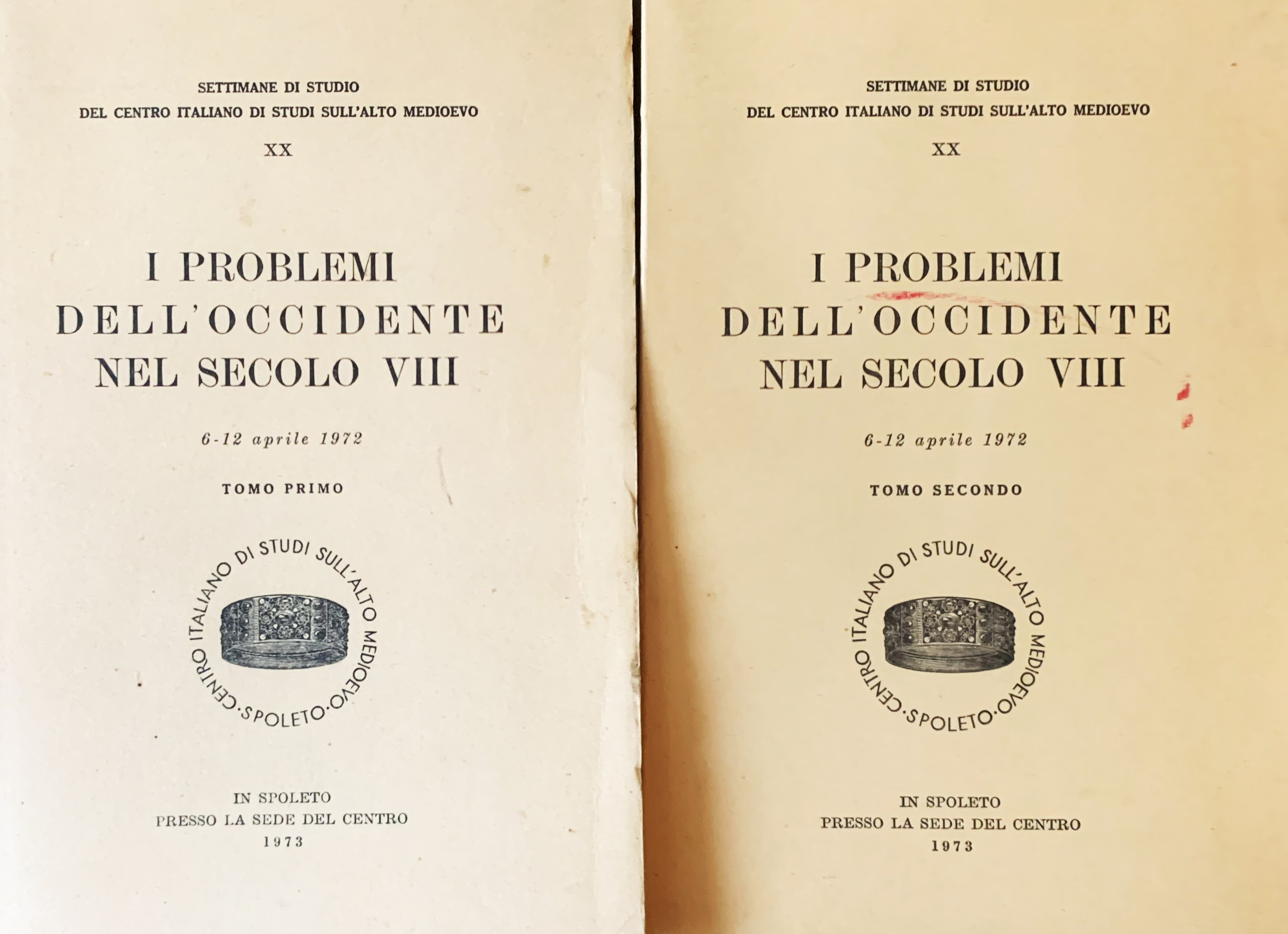 I problemi dell'Occidente nel secolo VIII due tomi