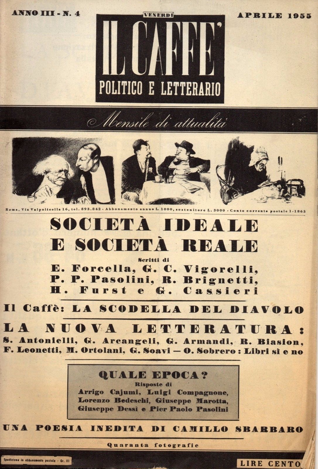 Il Caffè politico e letterario aprile 1955