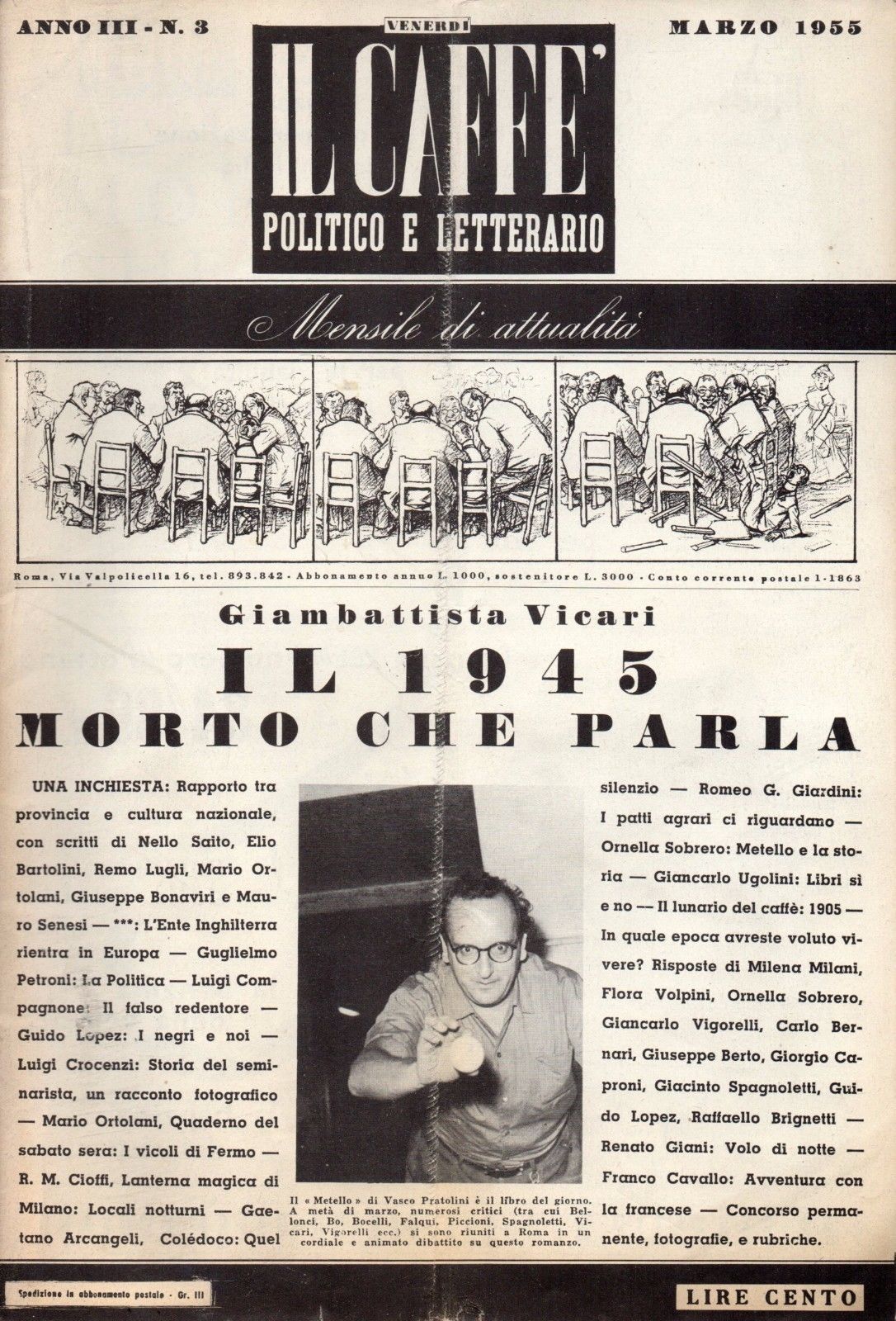 Il Caffè politico e letterario marzo 1955