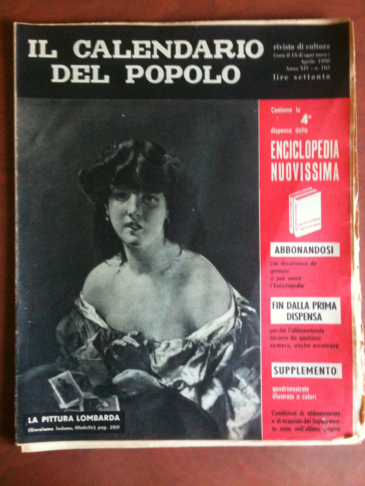 Il Calendario del popolo Anno XIV n^ 163 Aprile 1958