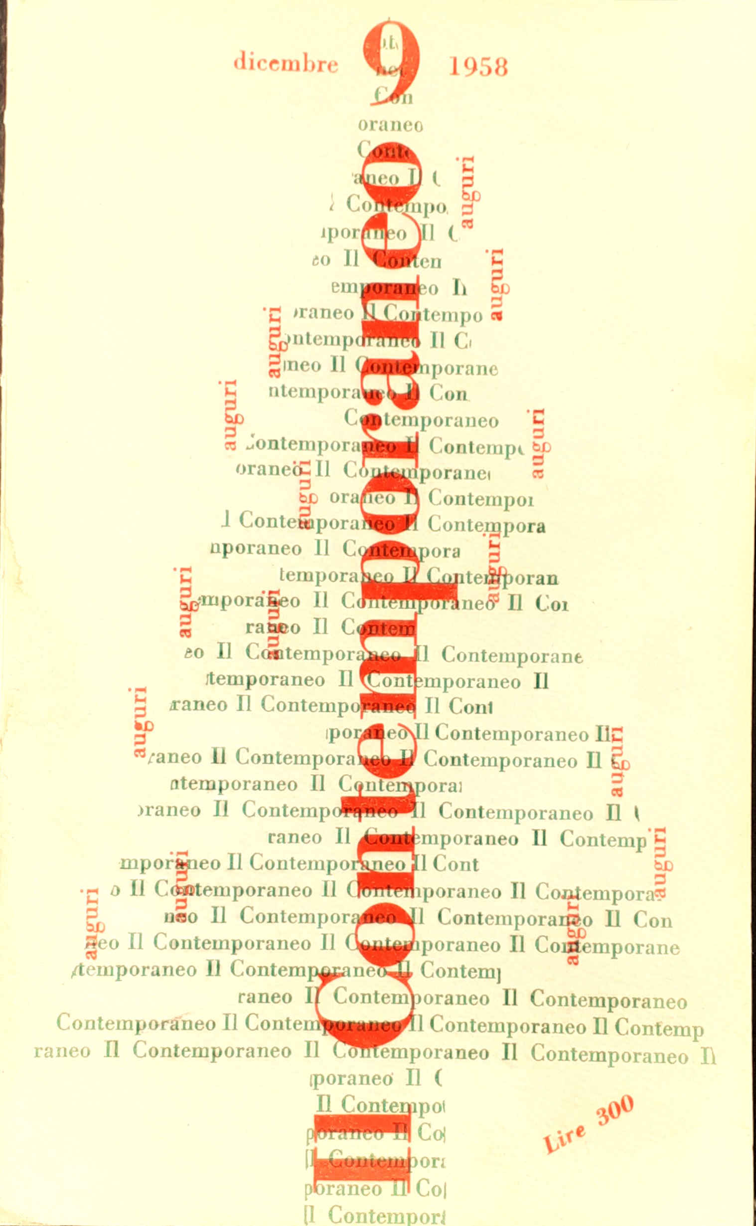 Il Contemporaneo anno I numero 9 dicembre 1958
