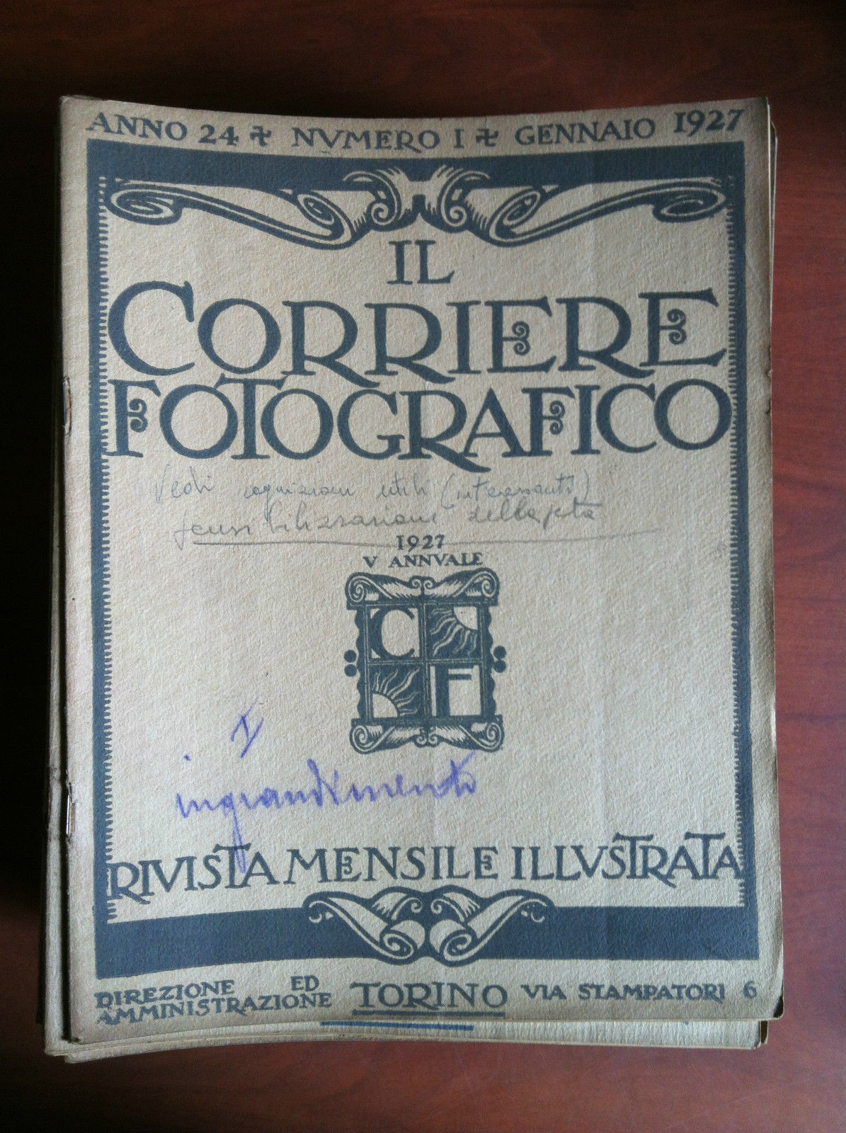 Il Corriere Fotografico anno 24 n^ 1 Gennaio 1927 - …