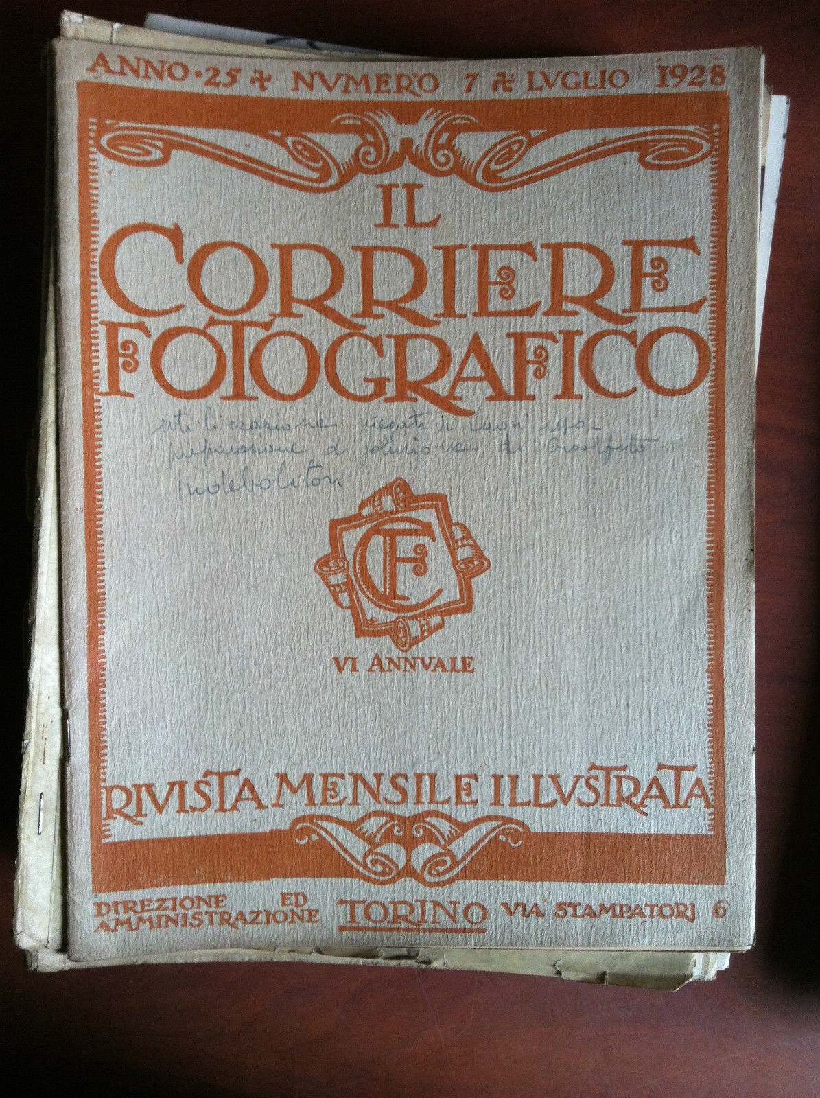 Il Corriere Fotografico anno 25 n^ 7 Luglio 1928 - …