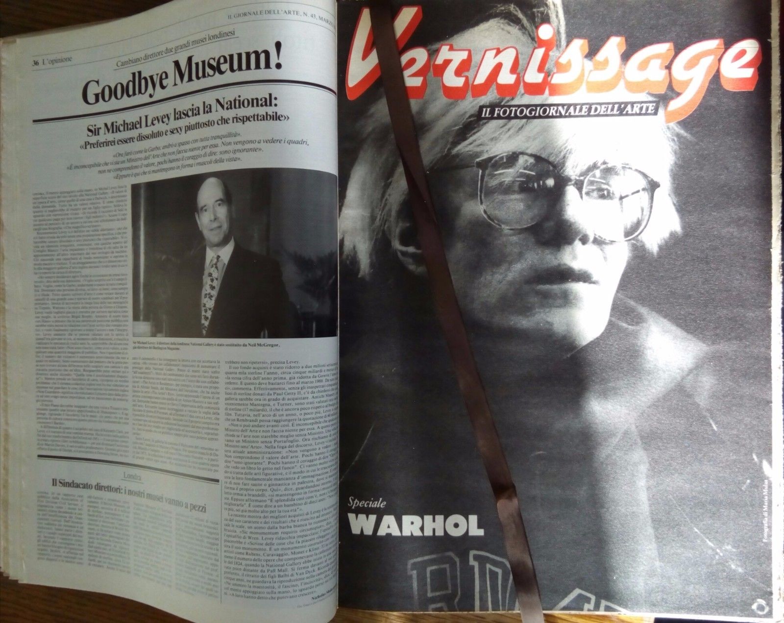 Il giornale dell'arte annata completa con Vernissage anno 1987