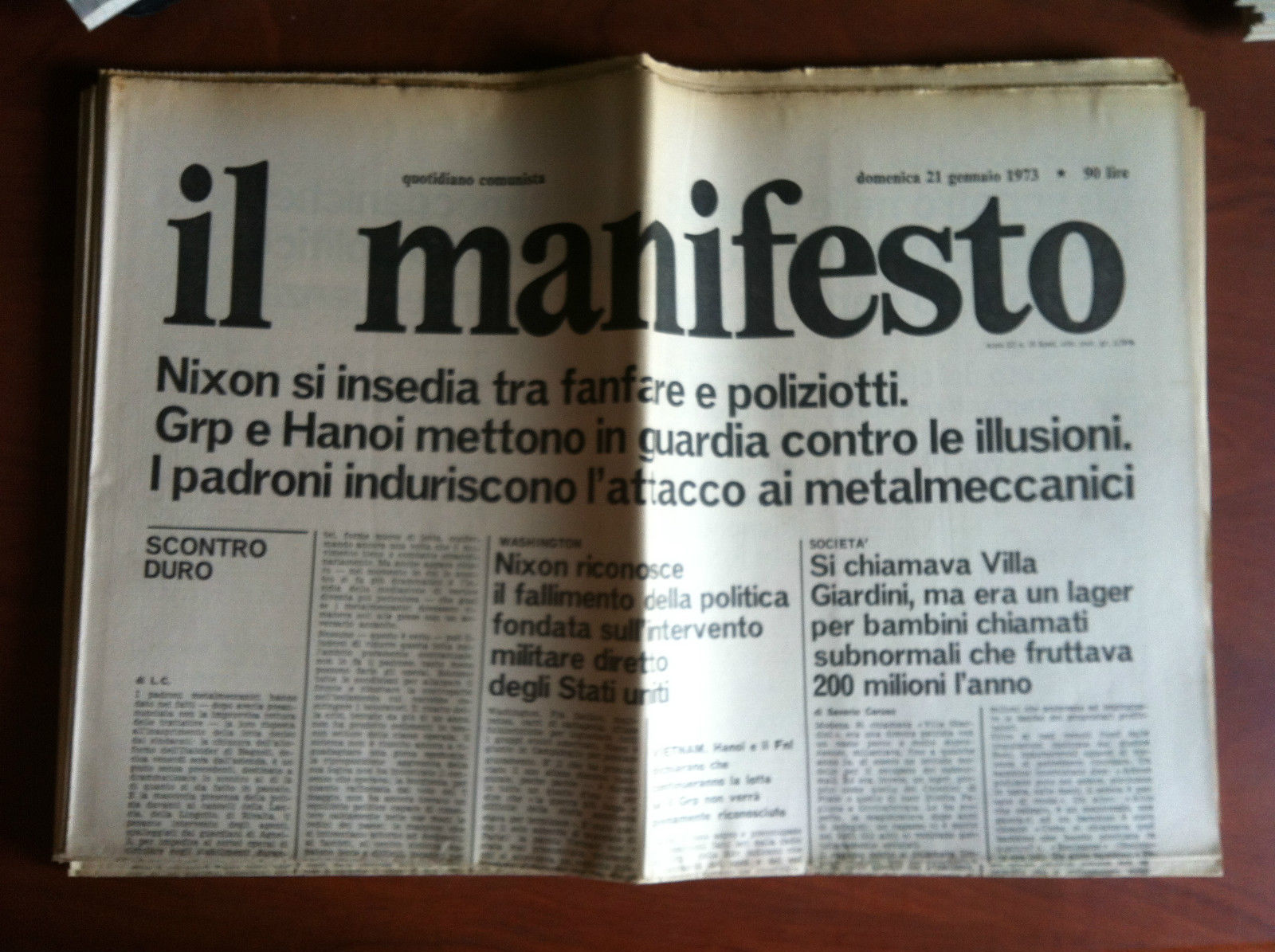 Il Manifesto anno III n^ 18 Domenica 21 Gennaio 1973 …