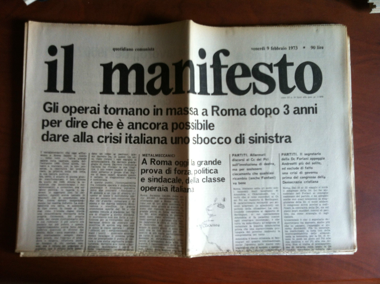 Il Manifesto anno III n^ 34 Venerdì 9 Febbraio 1973 …