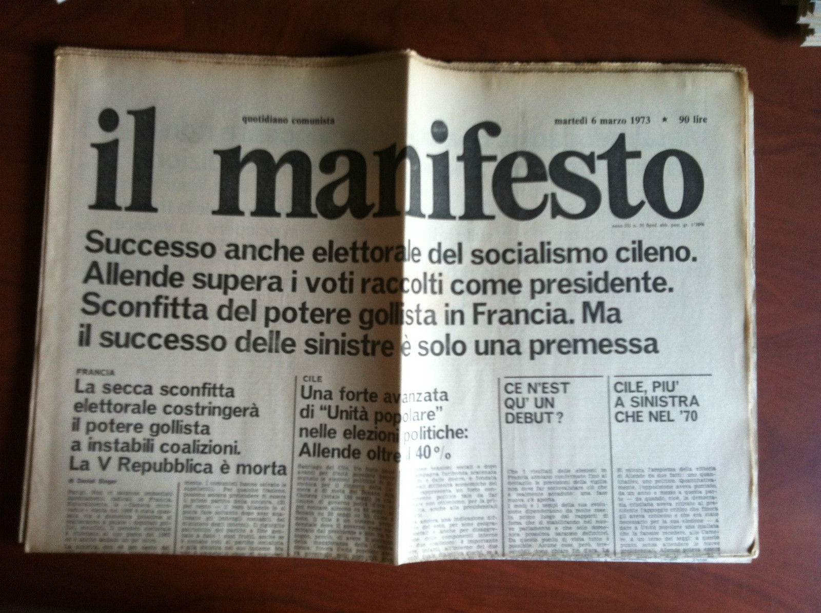 Il Manifesto anno III n^ 55 Martedì 6 Marzo 1973 …