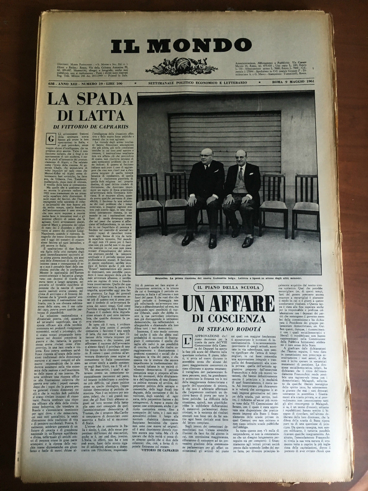 Il Mondo diretto da Mario Pannunzio 638 Anno XIII n^ …