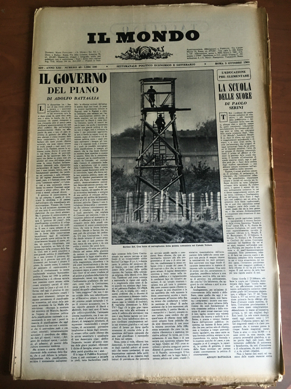 Il Mondo diretto da Mario Pannunzio 659 Anno XIII n^ …