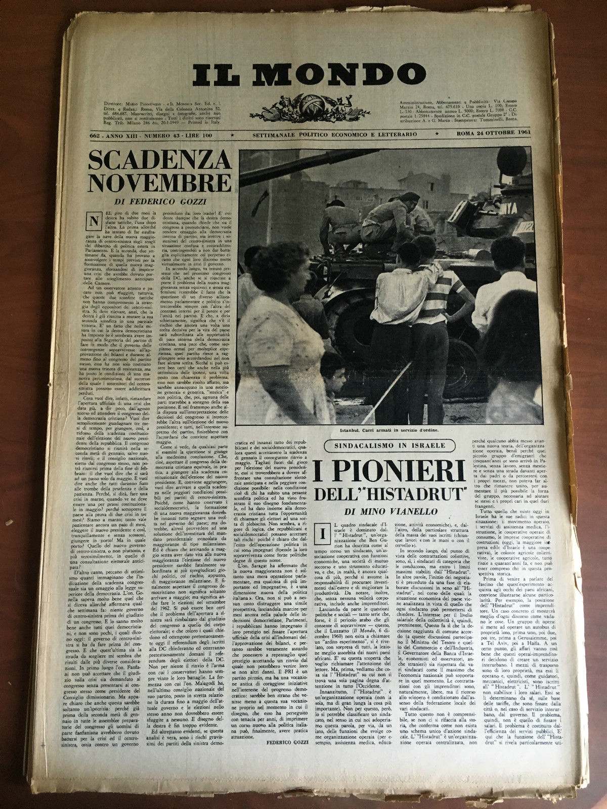 Il Mondo diretto da Mario Pannunzio 662 Anno XIII n^ …