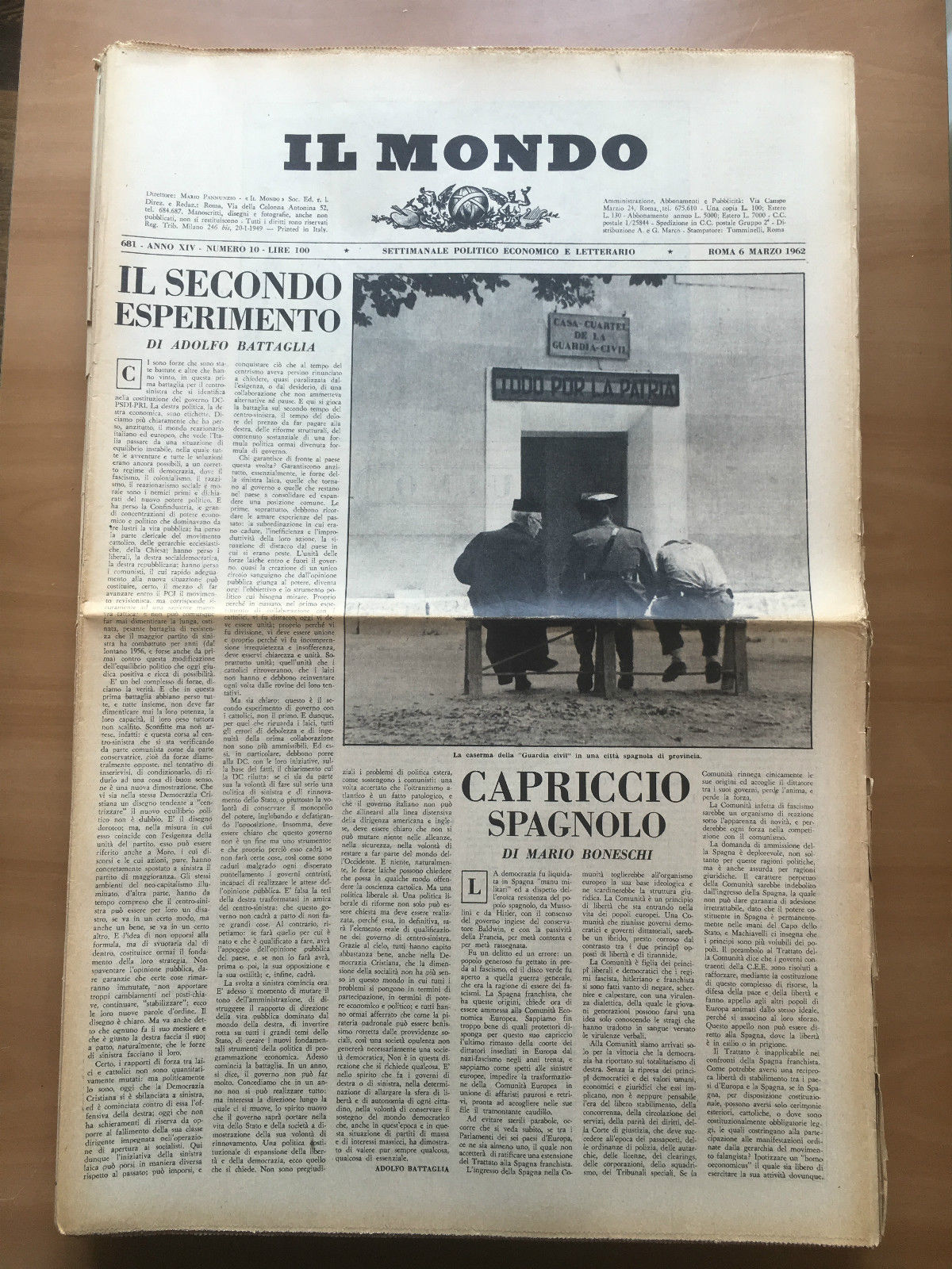 Il Mondo diretto da Mario Pannunzio 681 Anno XIV n^ …