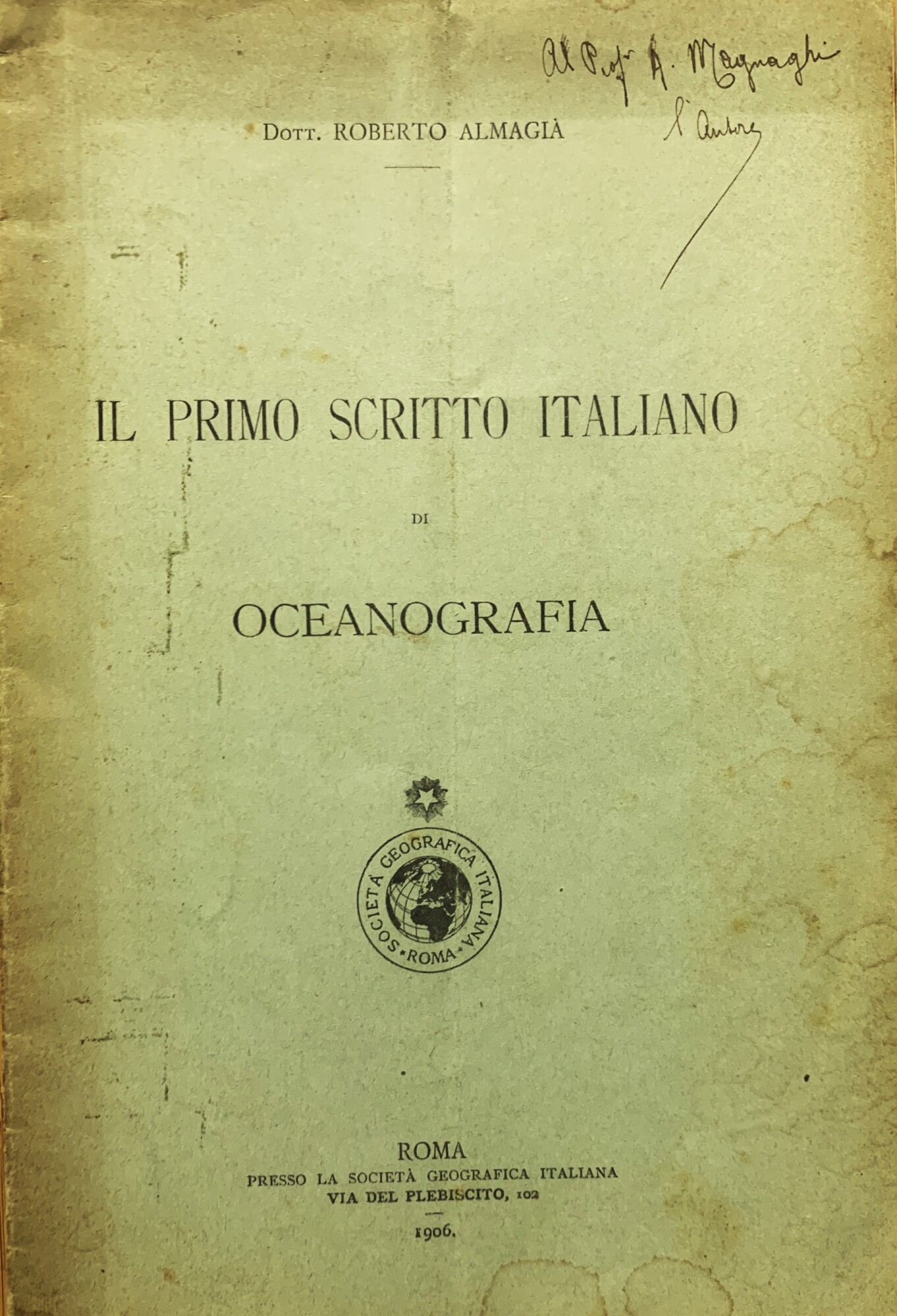 Il primo scritto italiano di oceanografia