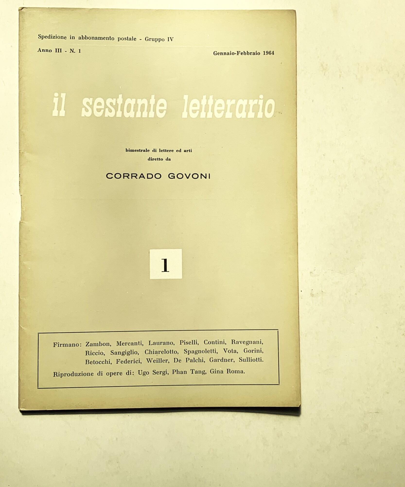 Il Sestante Letterario, bimestrale di Lettere e Arti (Anno III …