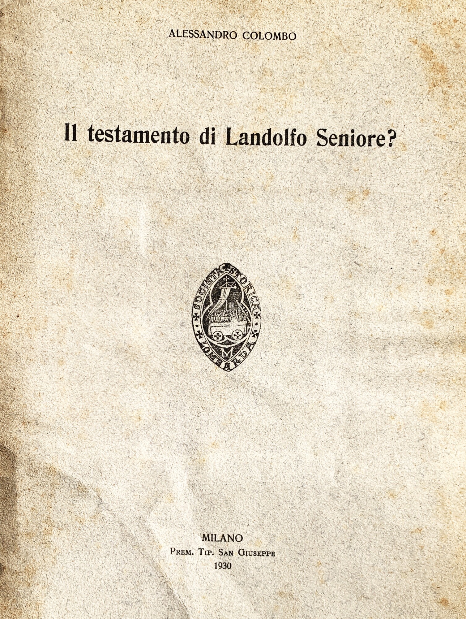 Il testamento di Landolfo Seniore?