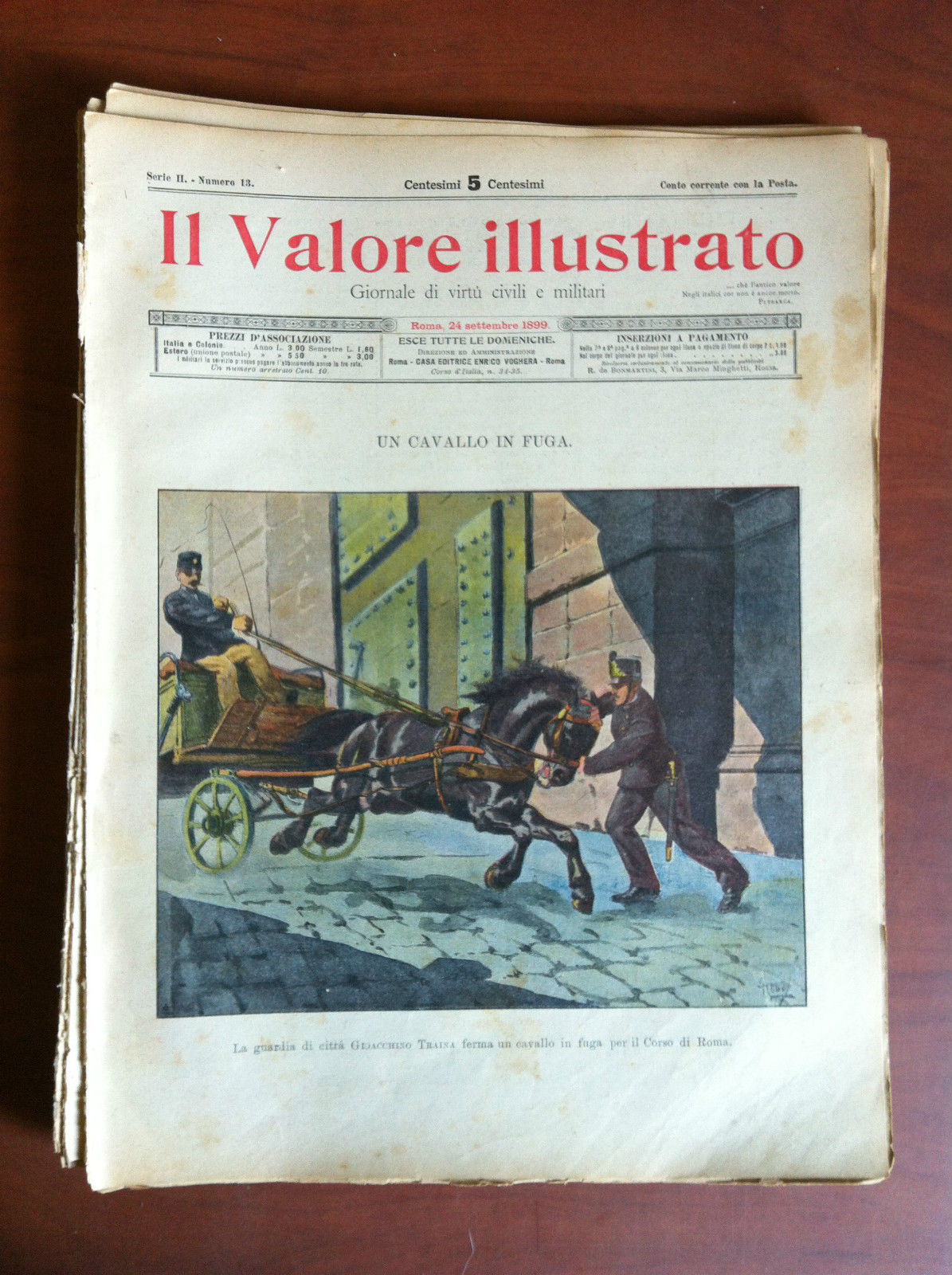 Il Valore Illustrato Serie II n^ 13 Settemre 1899 Copertina: …