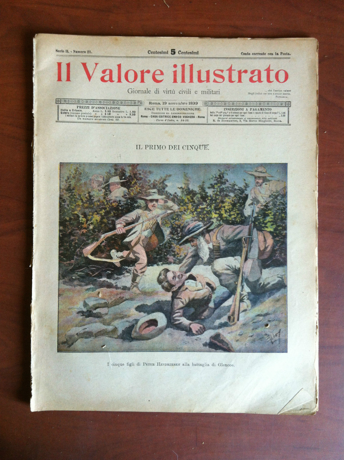 Il Valore Illustrato Serie II n^21 Novembre 1899 Copertina: Glencoe …