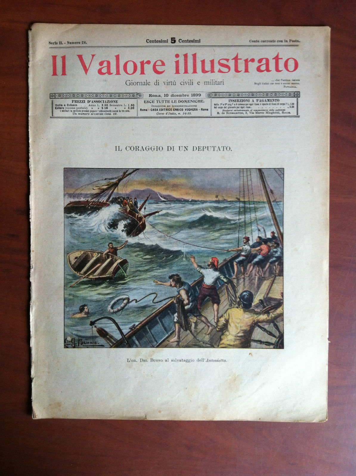 Il Valore Illustrato Serie II n^ 24-10 Dicemb. 1899 Copertina: …