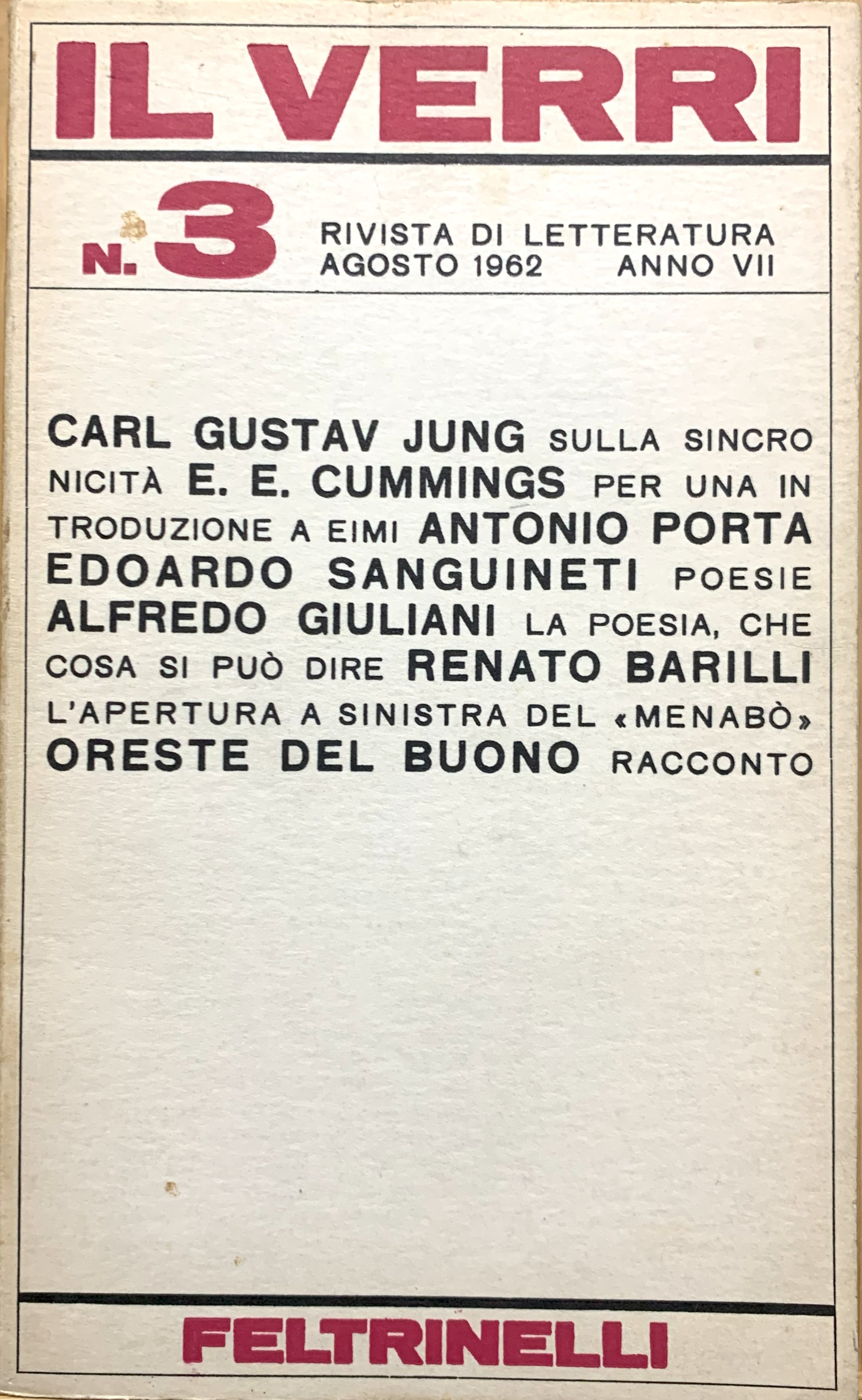 Il Verri. Rivista di letteratura (nuova serie, anno VII, n. …