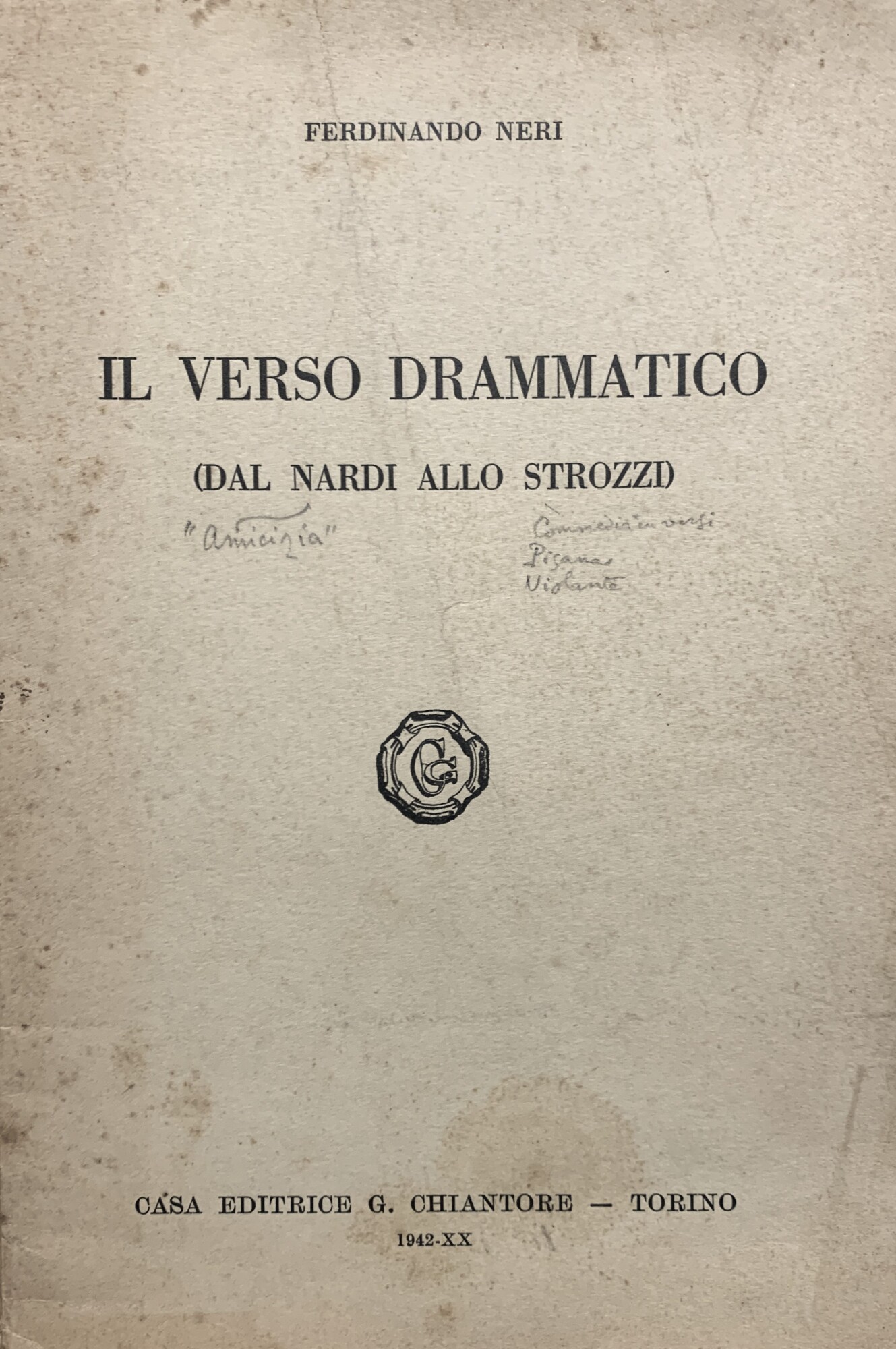 Il verso drammatico (Dal Nardi allo Strozzi)