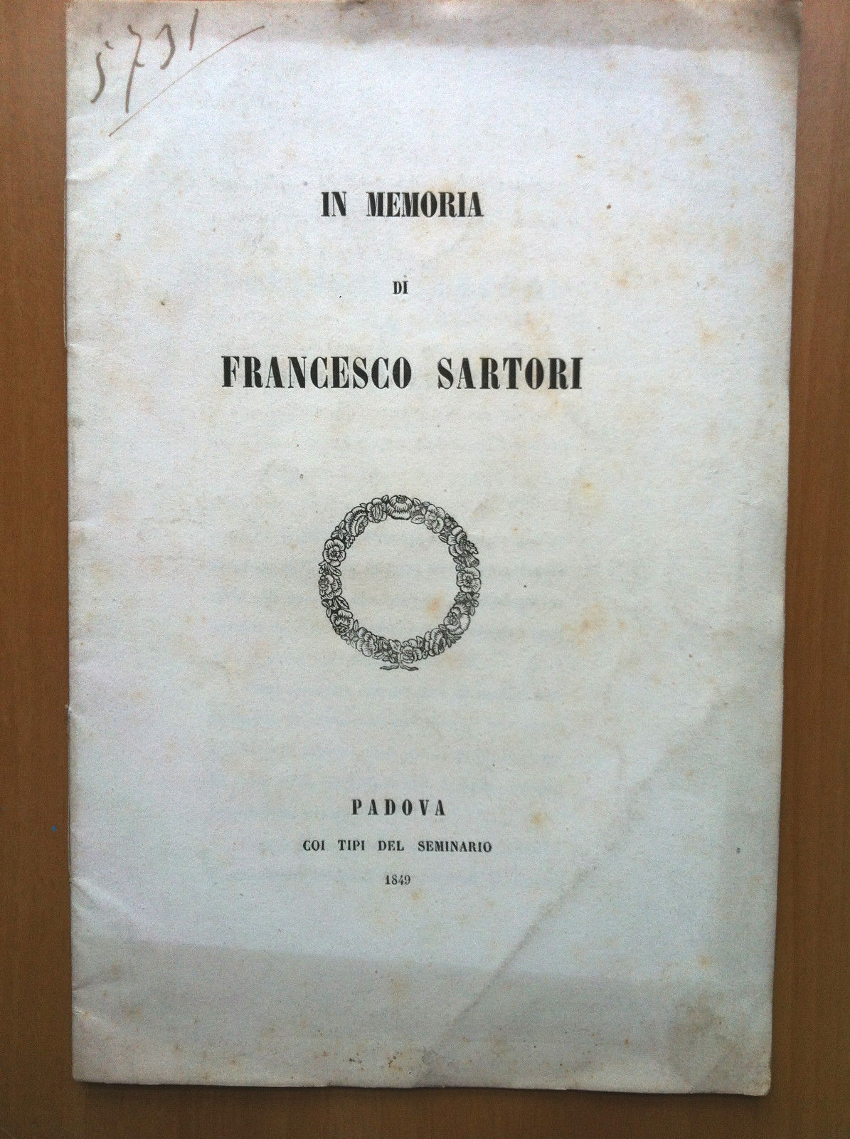 In memoria di Francesco Sartori Padova 1849 - E14557
