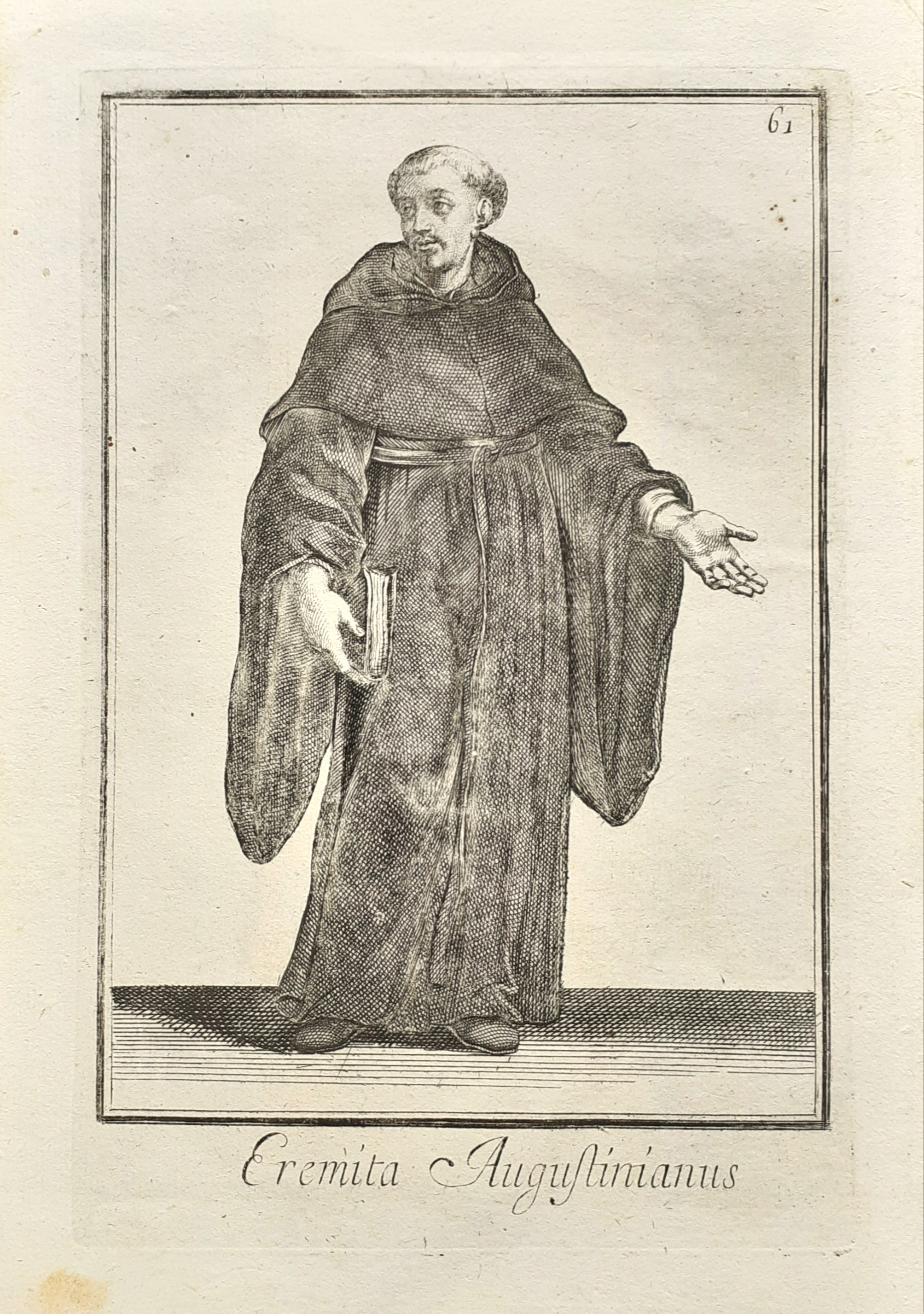 Incisione settecentesca Eremita Augustinianus