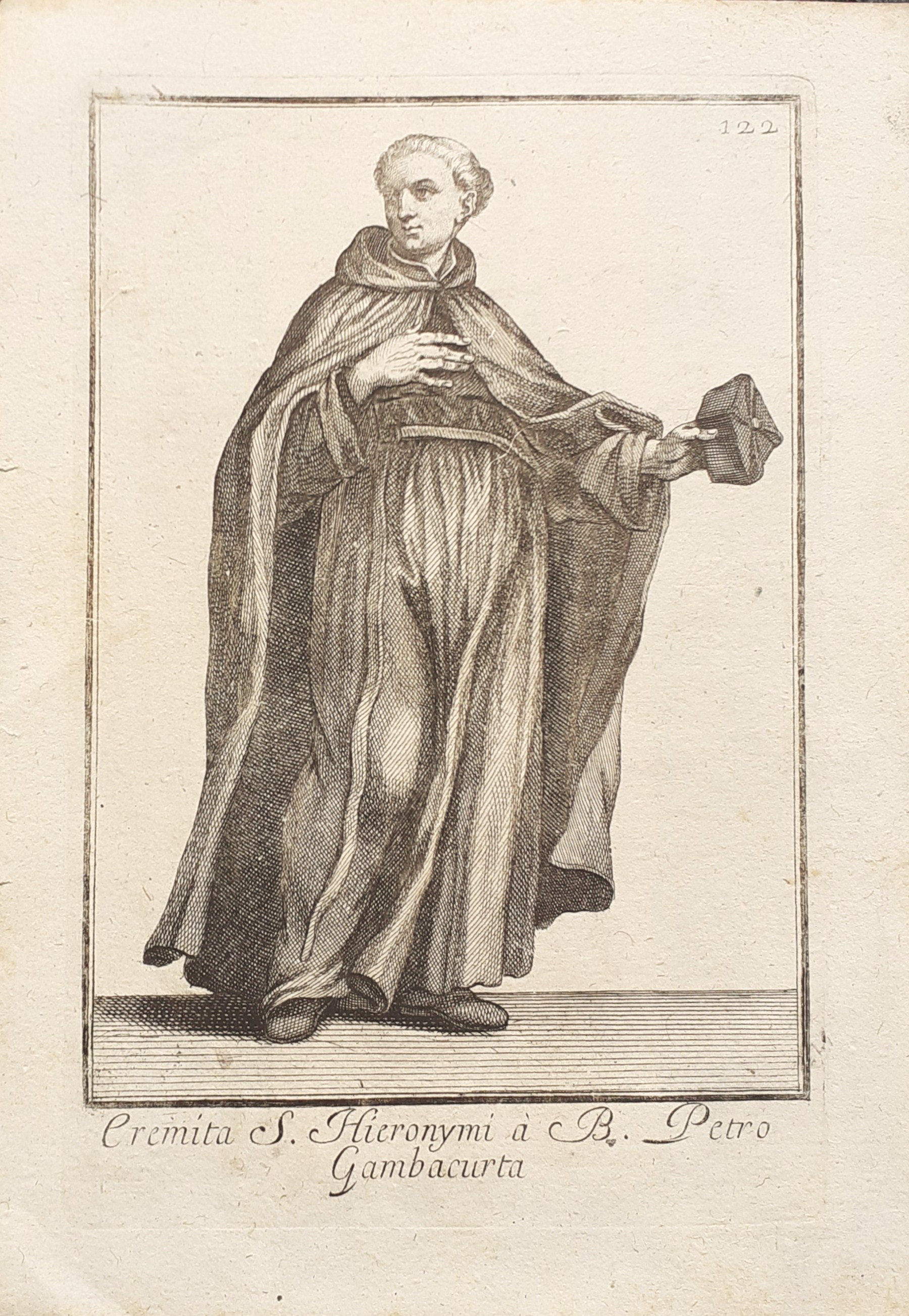 Incisione settecentesca Eremita S.Hieronymi a B. Petro Gambacurta