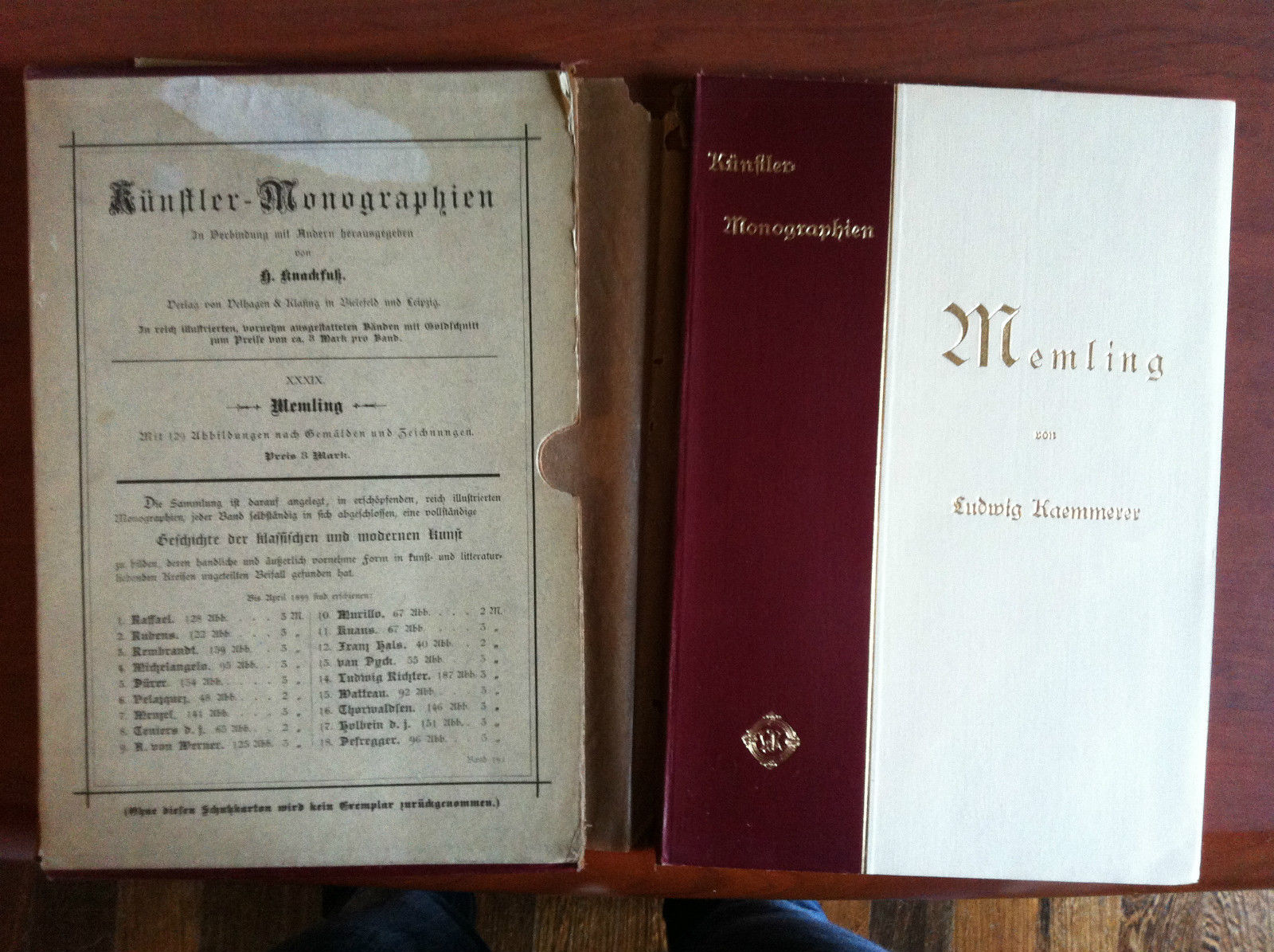 Italia Artistica n^ 16 PisaKunftler Monog. Memling von Ludwing Kaemmerer …