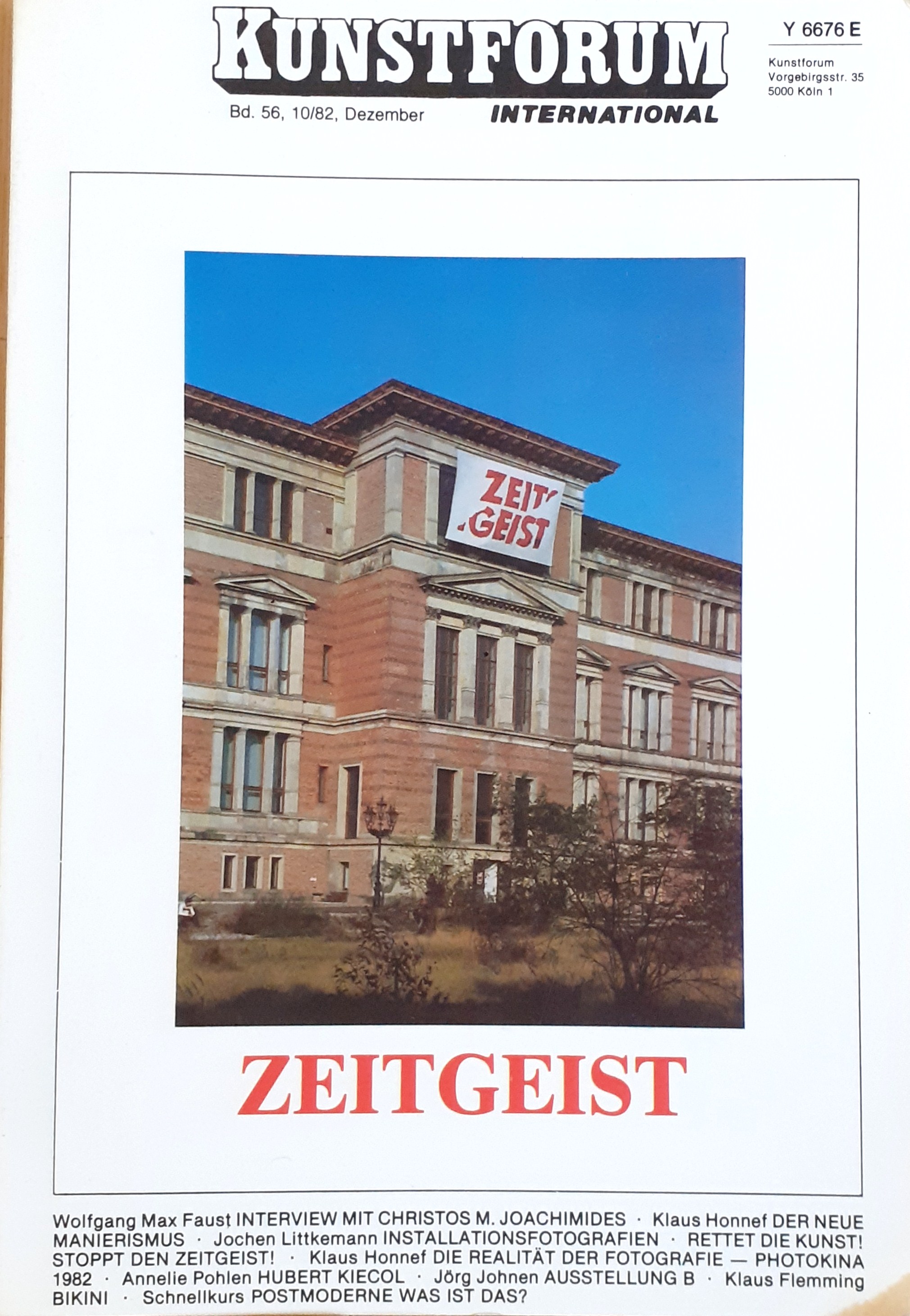 Kunstforum 56 dicembre 1982 Zeitgeist E6643