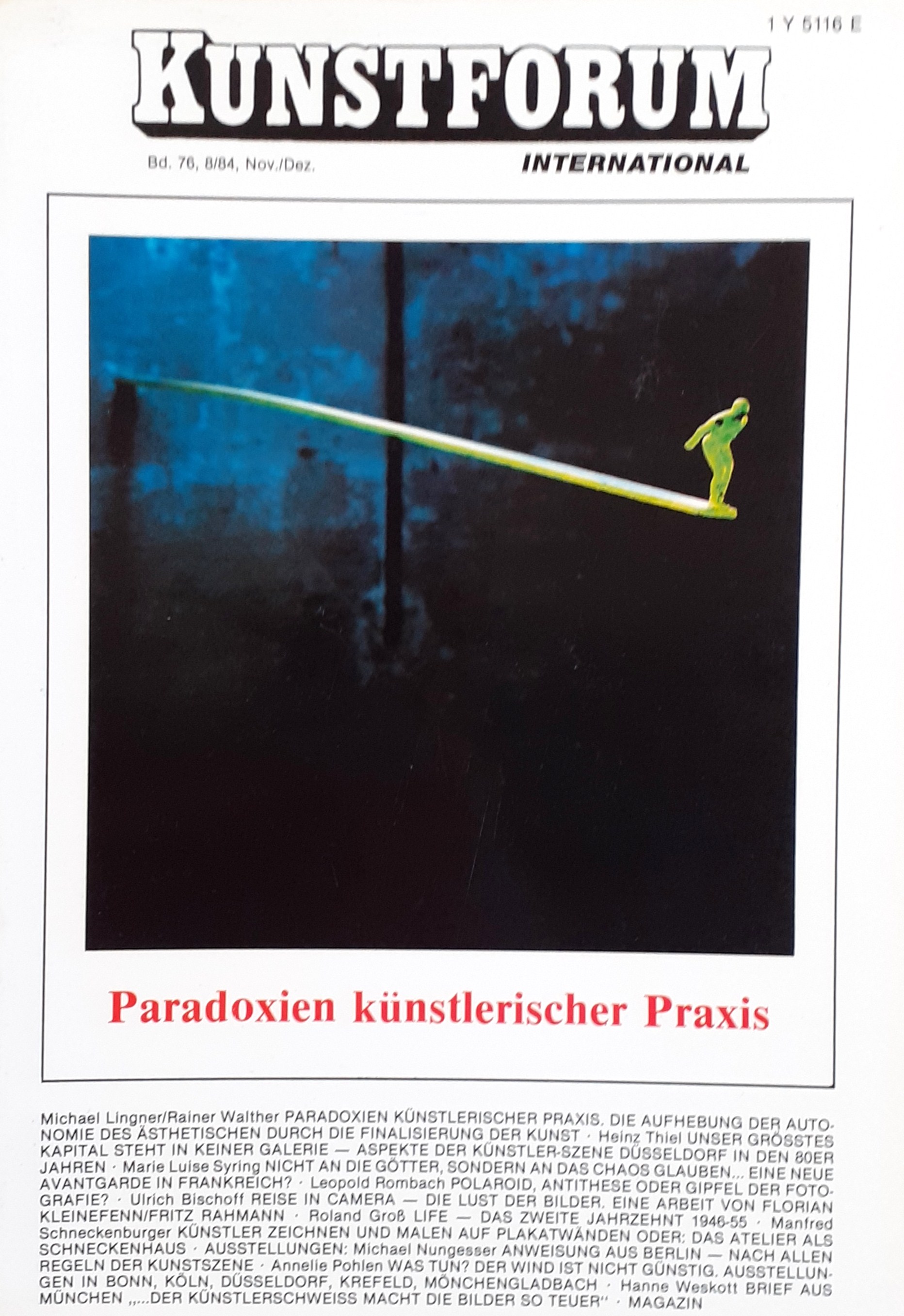 Kunstforum 76 nov./dic. 1984 Paradoxien kunstlerischer Praxis E 6571