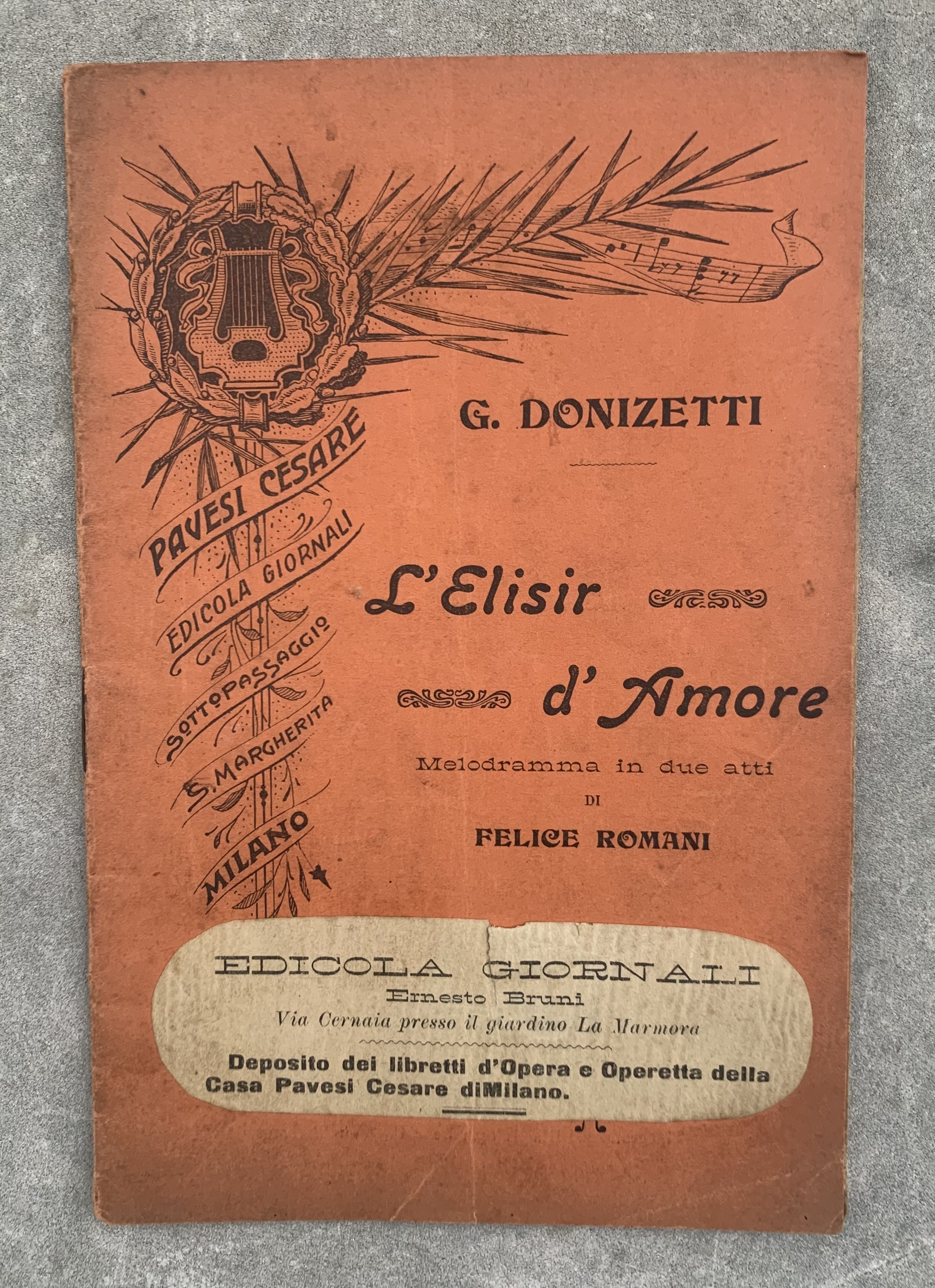 L'elisir d'amore. Melodramma in due atti