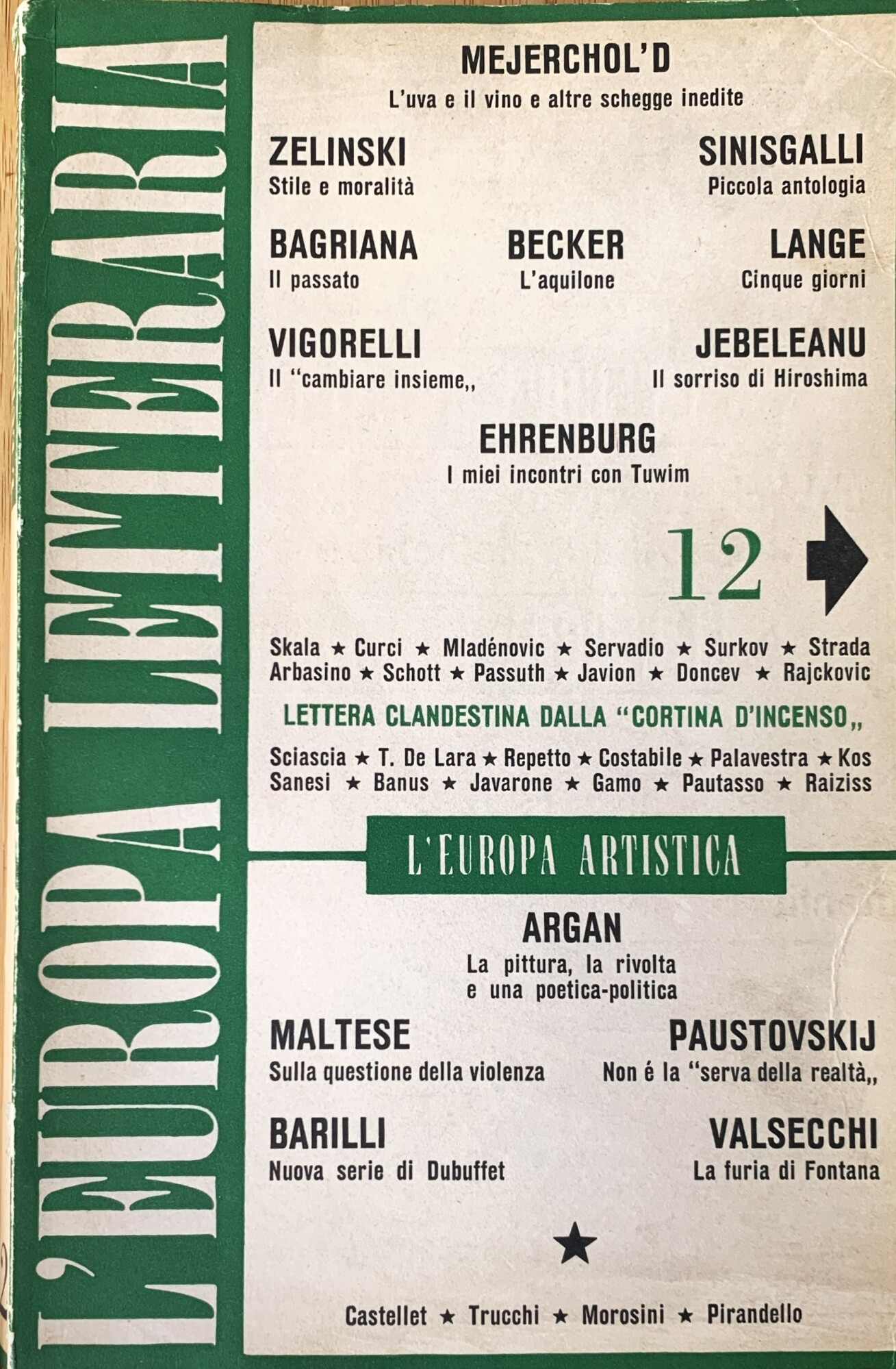 L'Europa Letteraria - Artistica (Anno II, n. 12, dicembre 1961)