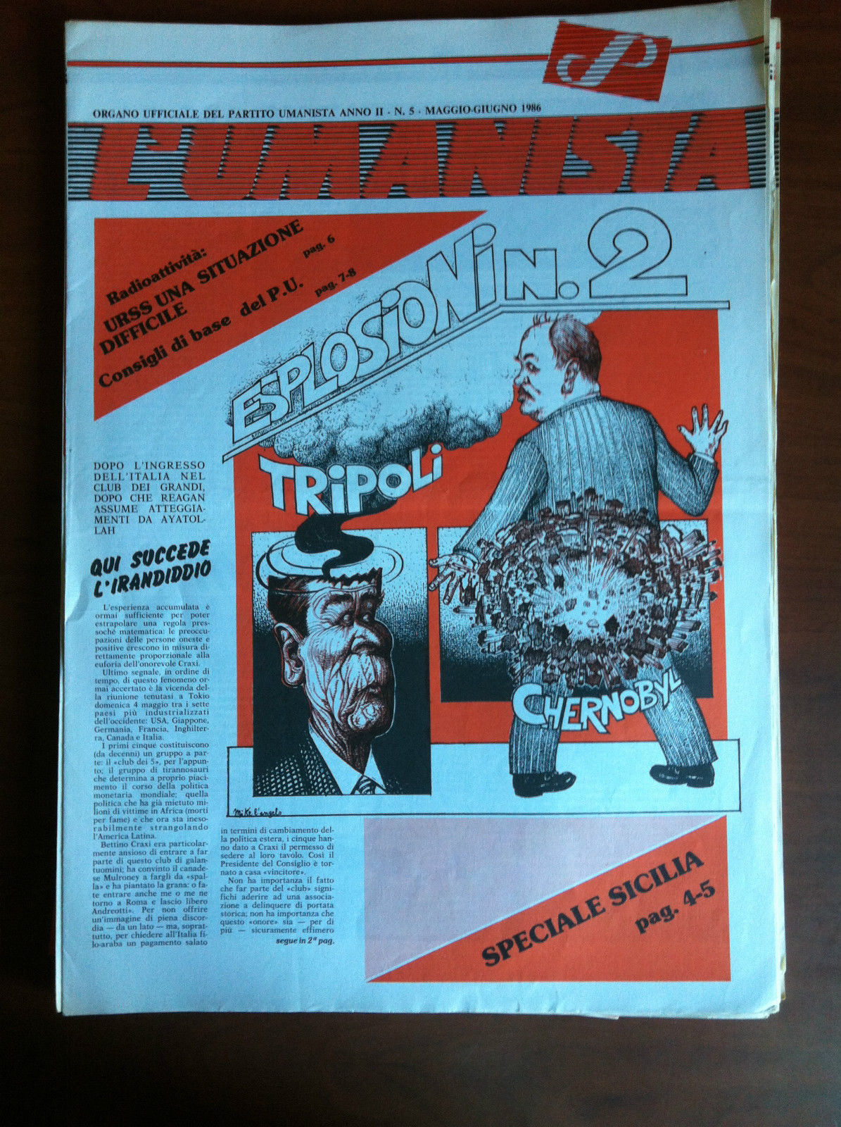 L' Umanista Anno II n^ 5 Maggio/Giugno 1986 - E11035