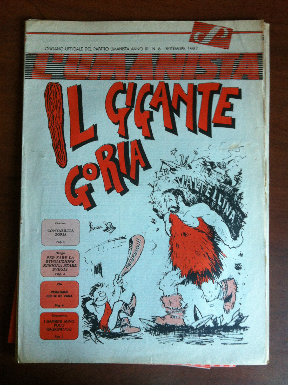 L' Umanista Anno III n^ 6 Settembre 1987 - E11044