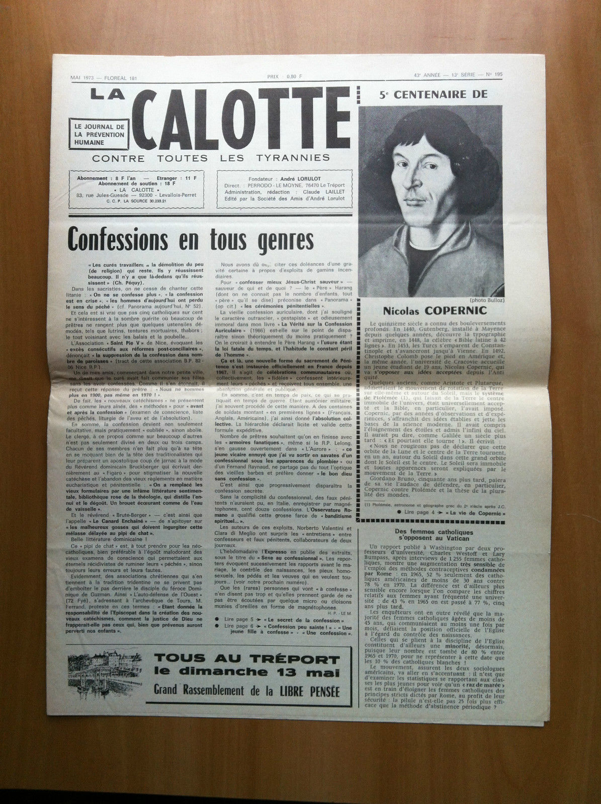 La Calotte 43^ Annee 13^ Serie n^ 195 Mai 1973 …