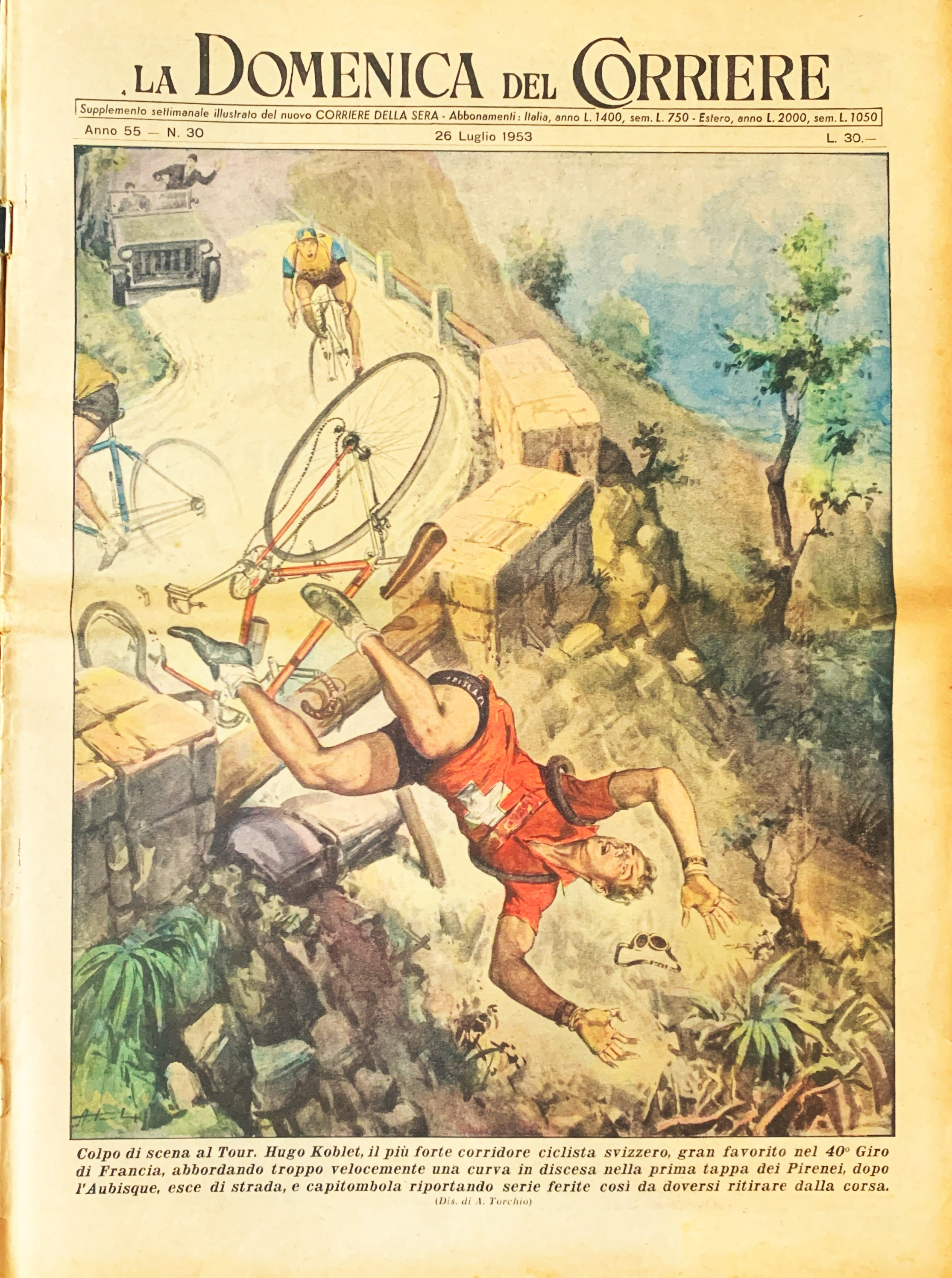 La Domenica del Corriere Ugo Koblet in copertina di A. …