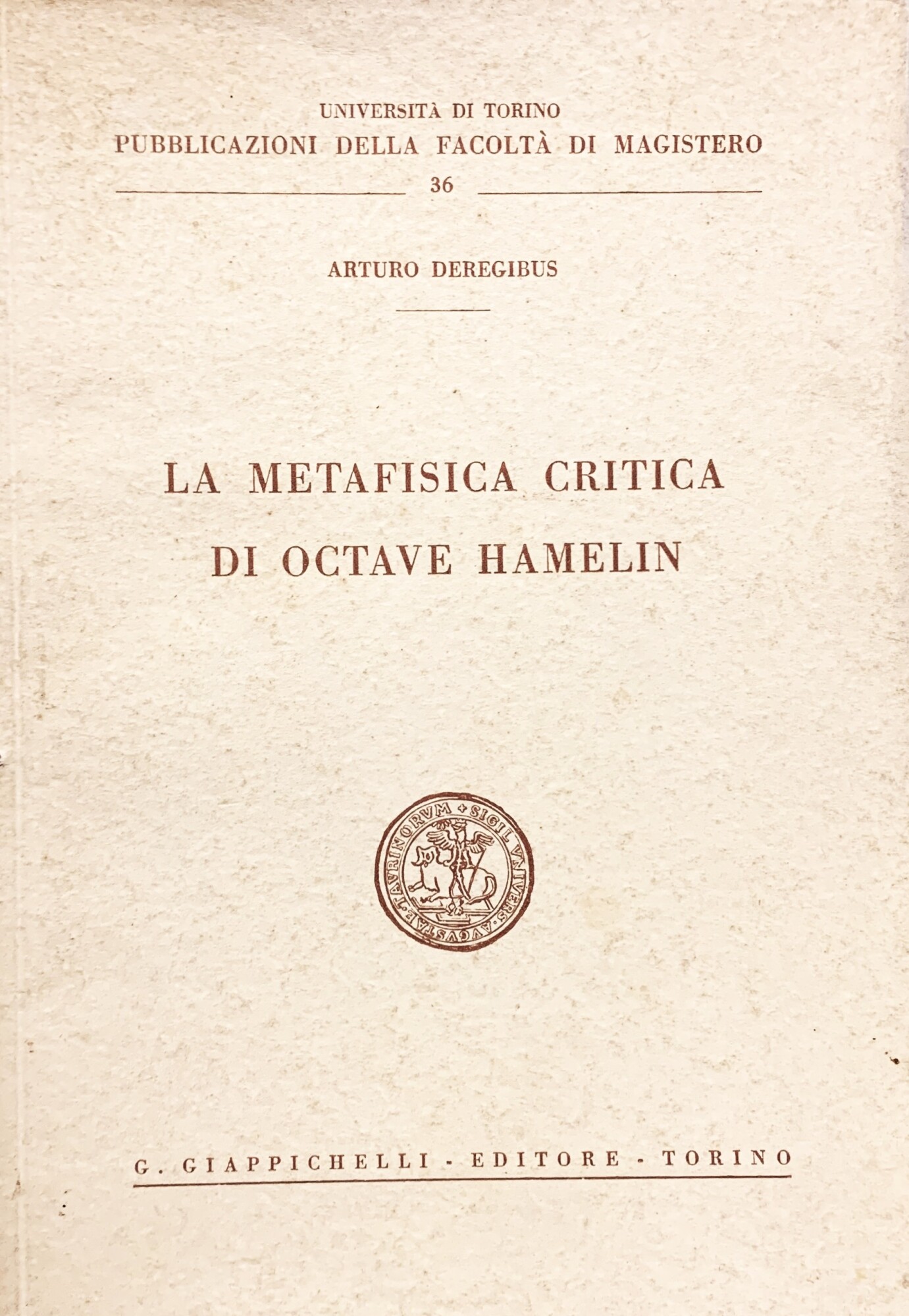 La metafisica critica di Octave Hamelin