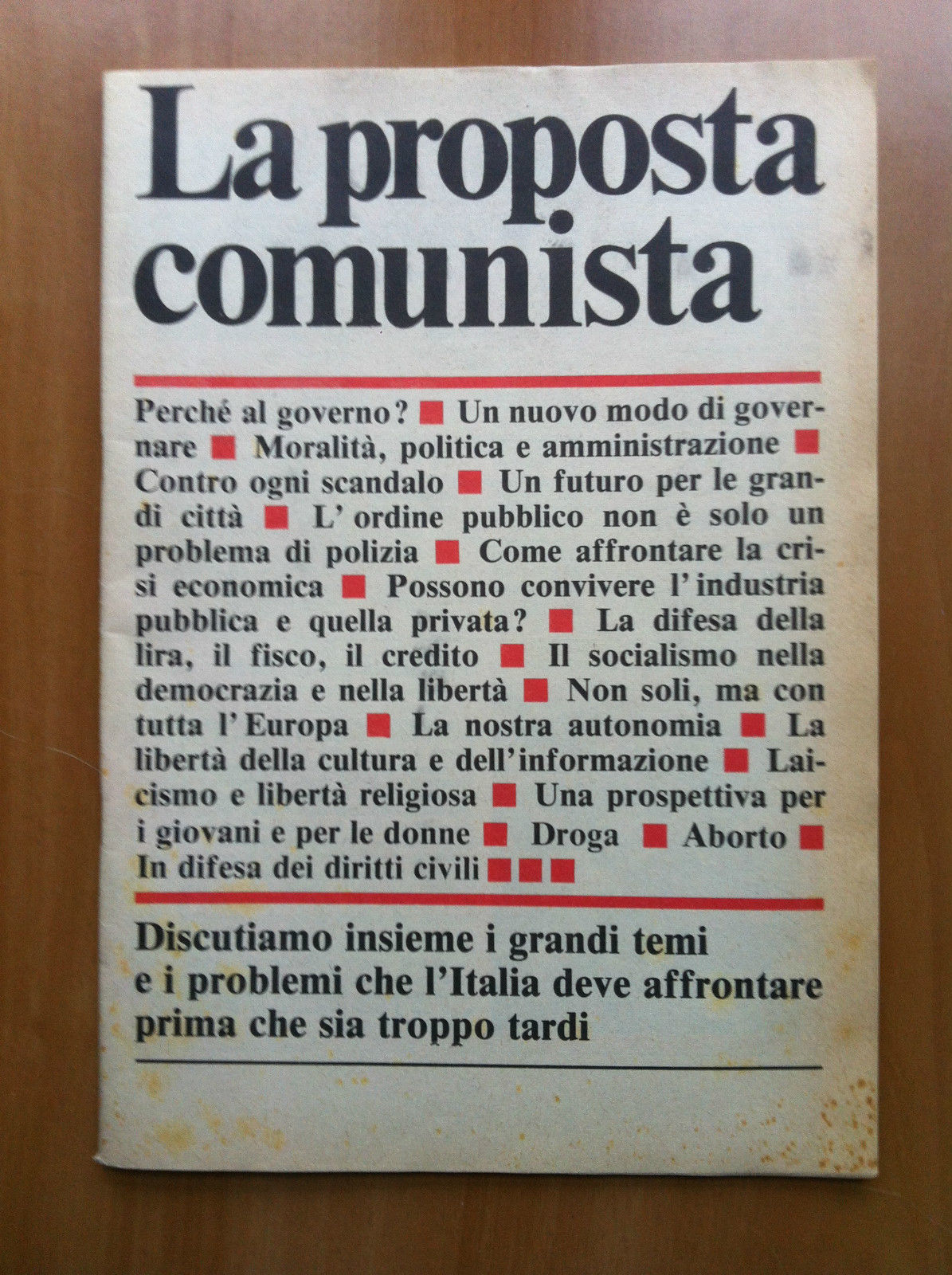 La proposta comunista testi di Enrico Berlinguer Cossutta D'Alema - …