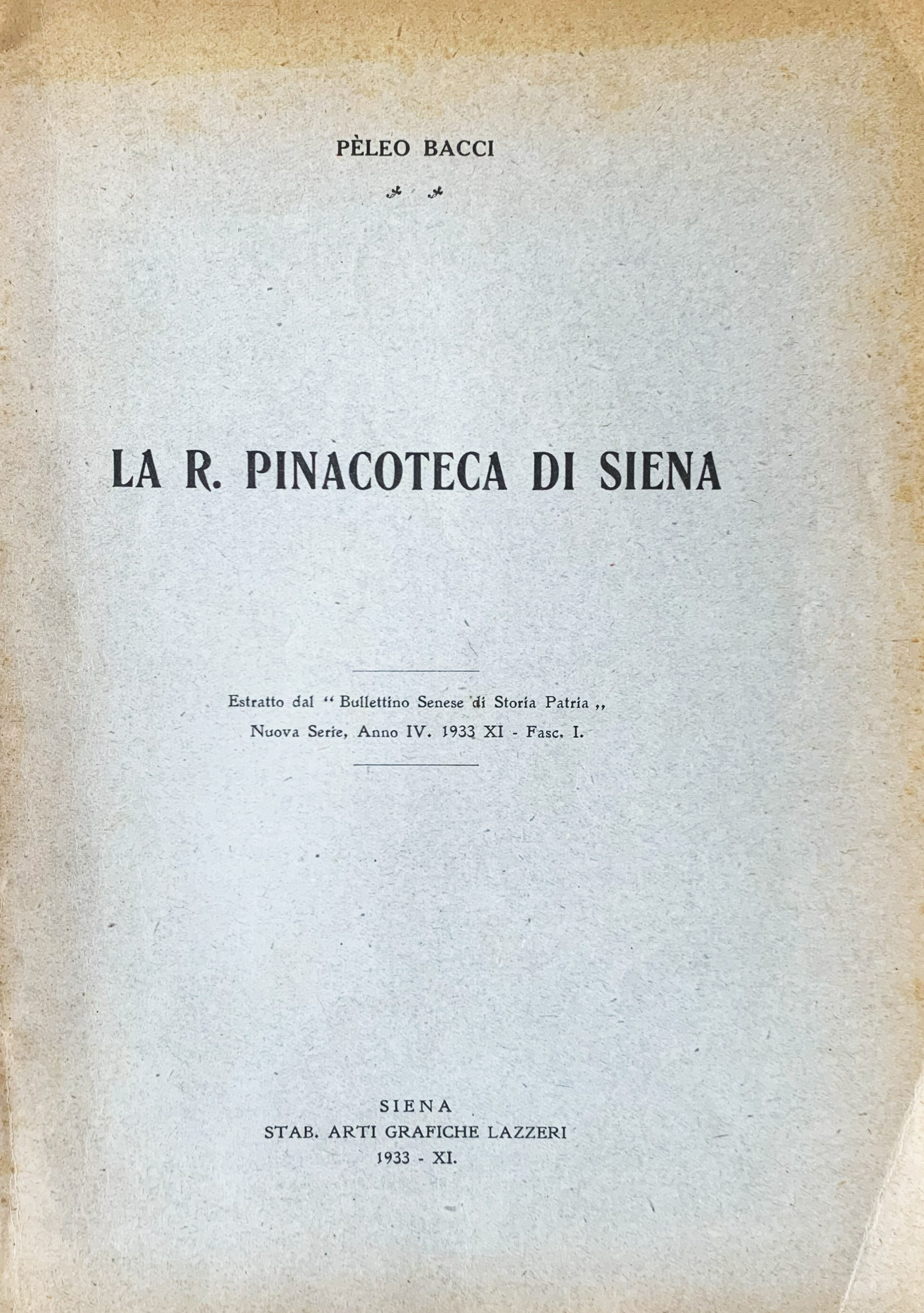 La R. Pinacoteca di Siena