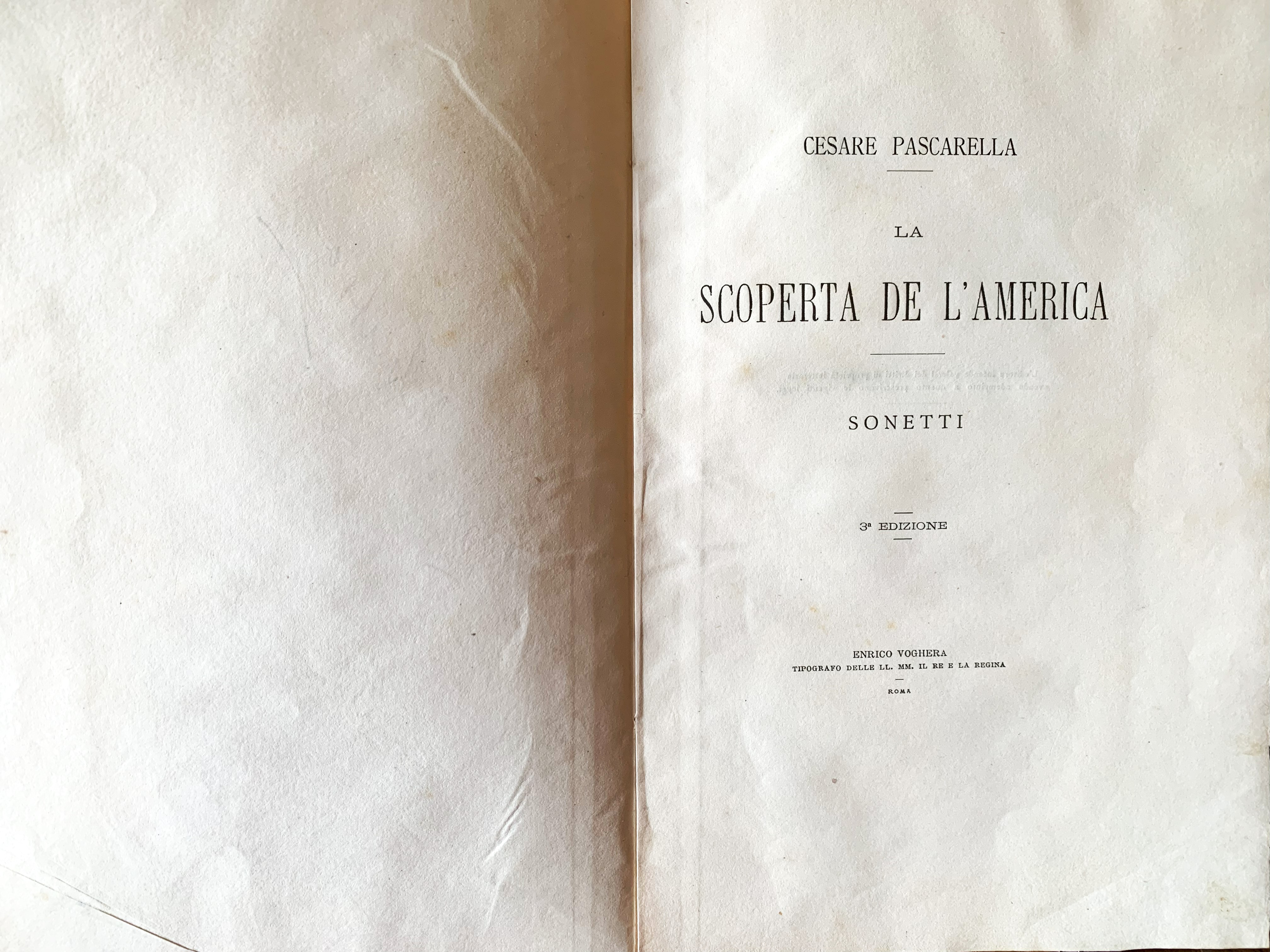 La scoperta de l'America. Sonetti