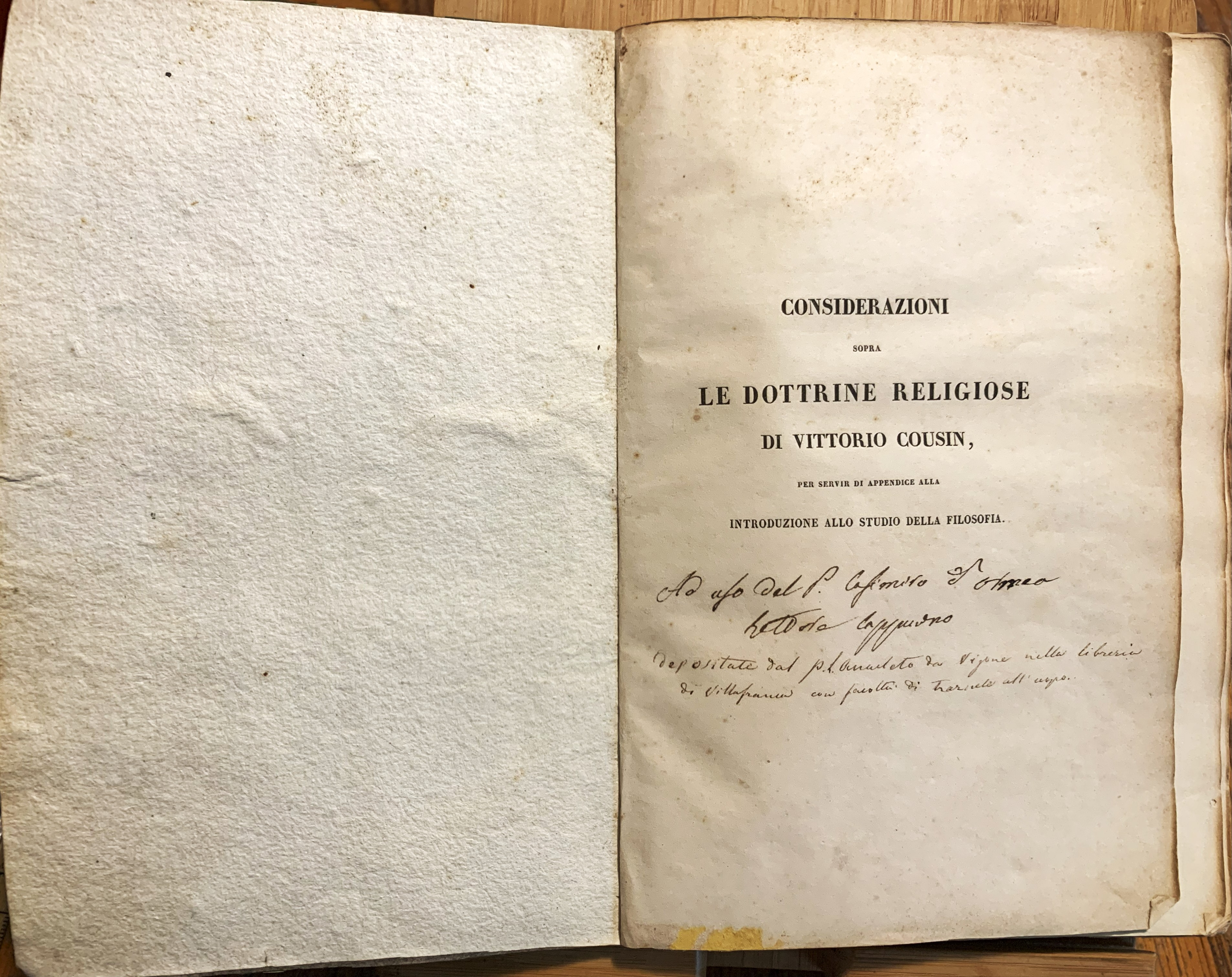 Le dottrine religiose di Vittorio Cousin per servir di Appendice …