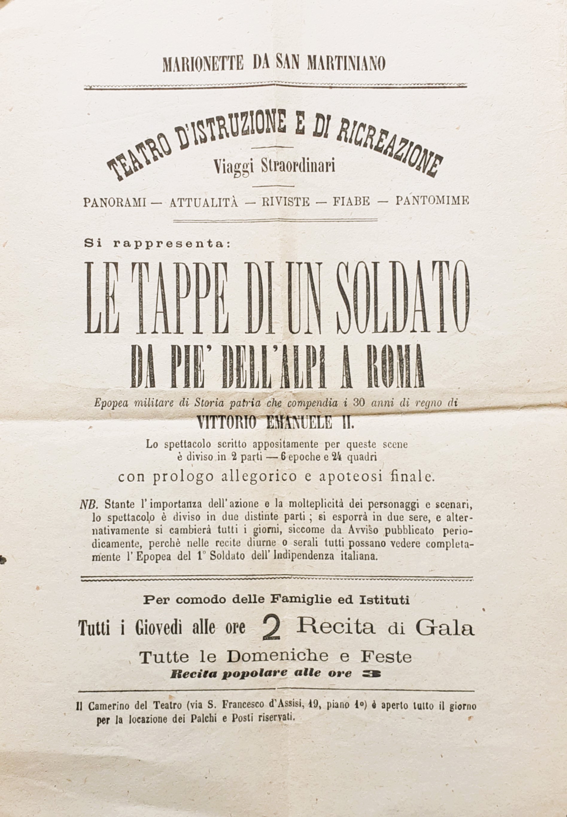 Le tappa di un soldato da piè dell'Alpi a Roma …