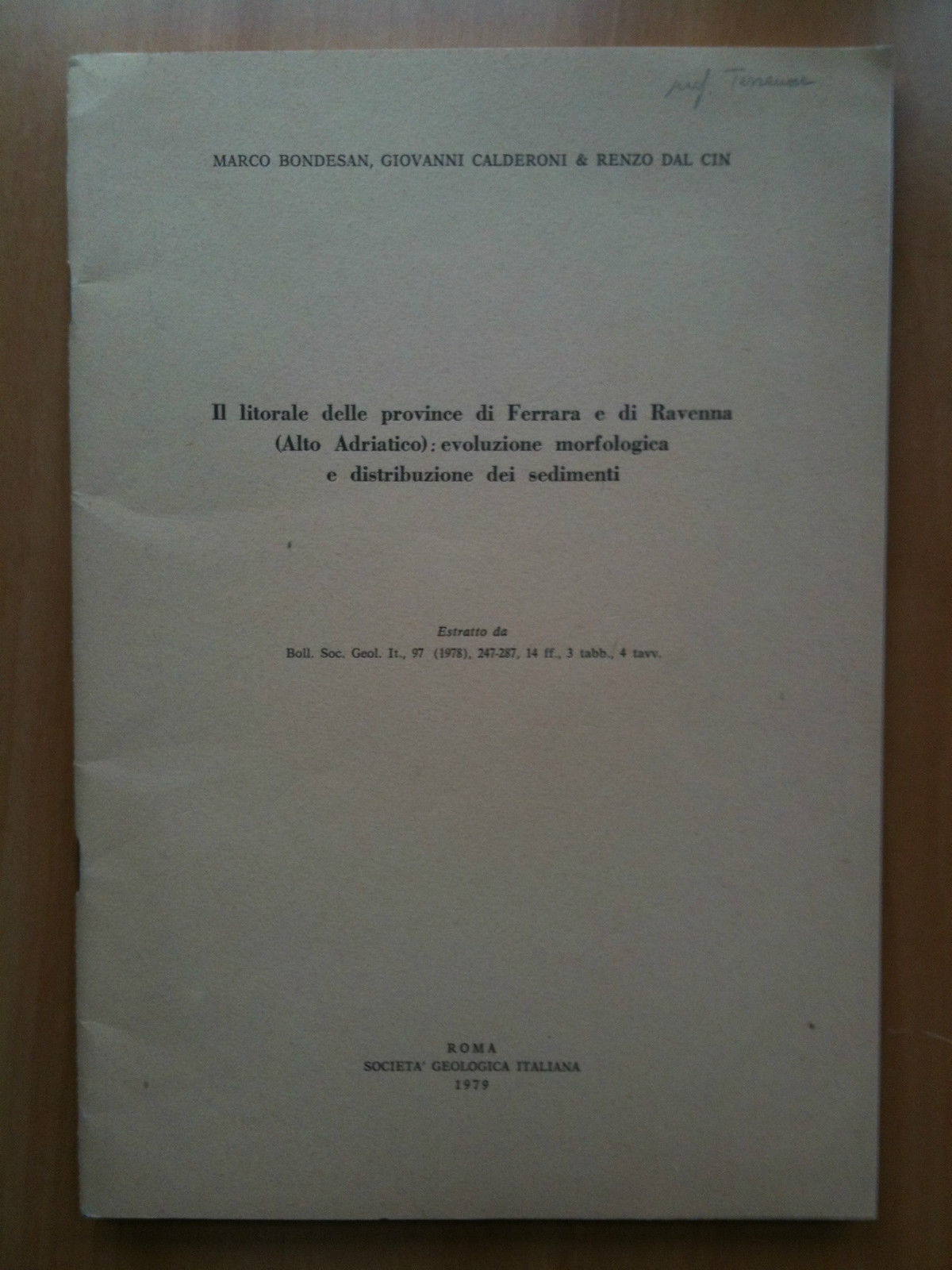 Litorale delle provincie Ferrara e Ravenna evoluzione morfologica 1979